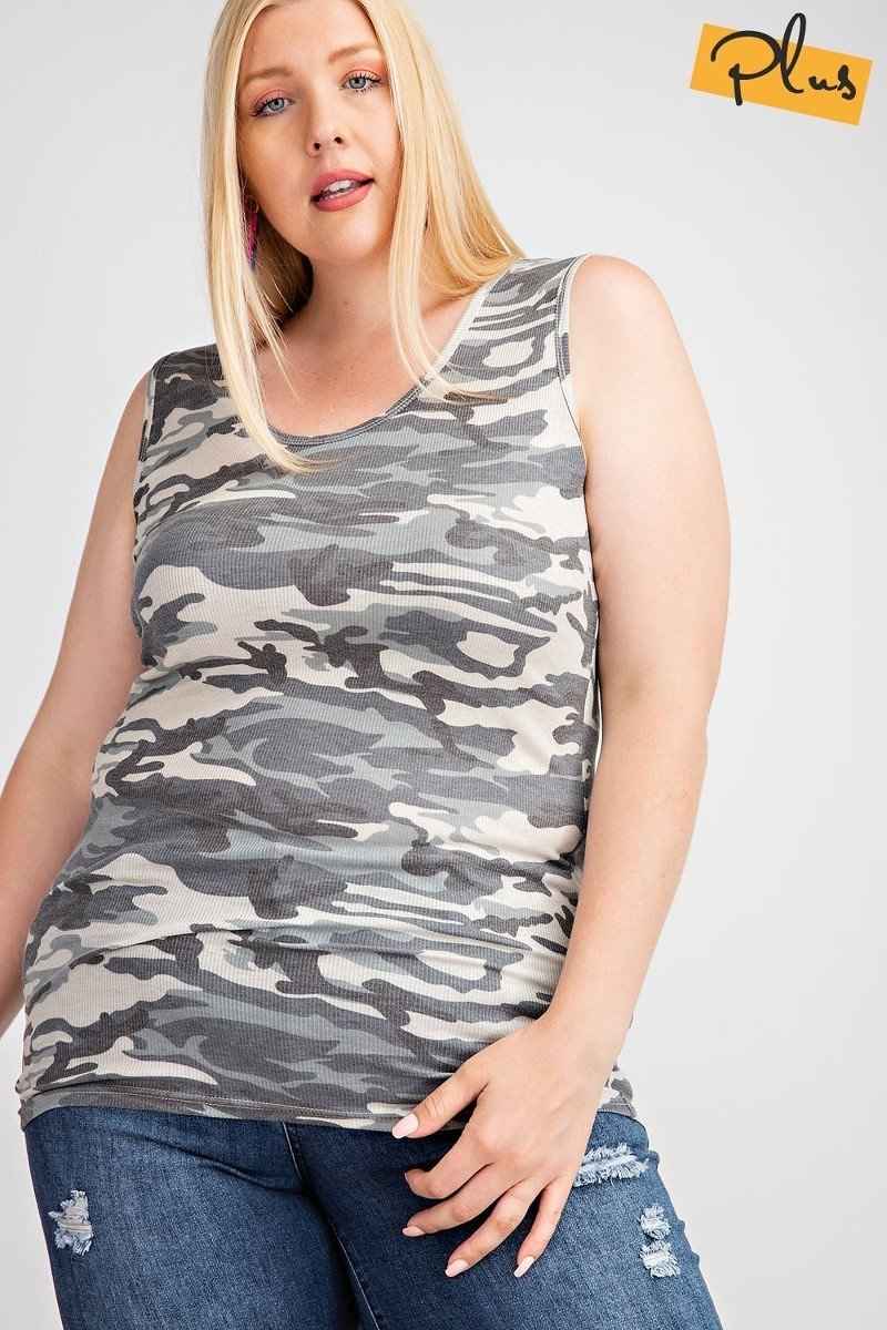 Plus Size Rayon Rib Printed Knit Tank Top β Stylish & Comfortable β menβs fashion, stylish and versatile