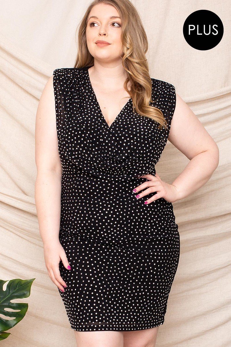 Plus Size Translucent Rhinestone Plus Mini Dress β Stylish & Comfortable β menβs fashion, stylish and versatile