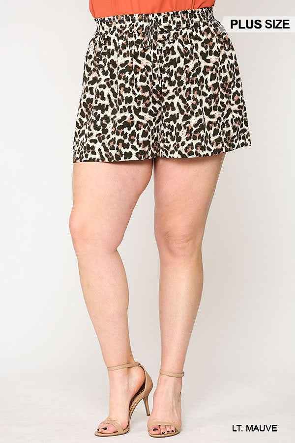 Plus Size Leopard Printed Side Pocket Shorts With Waist Detail β Stylish & Comfortable β menβs fashion, stylish and versatile