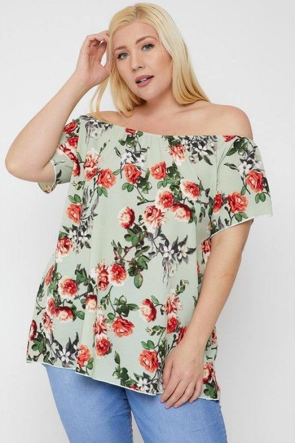 Plus Size Floral Print Off The Shoulder Top β Stylish & Comfortable β menβs fashion, stylish and versatile