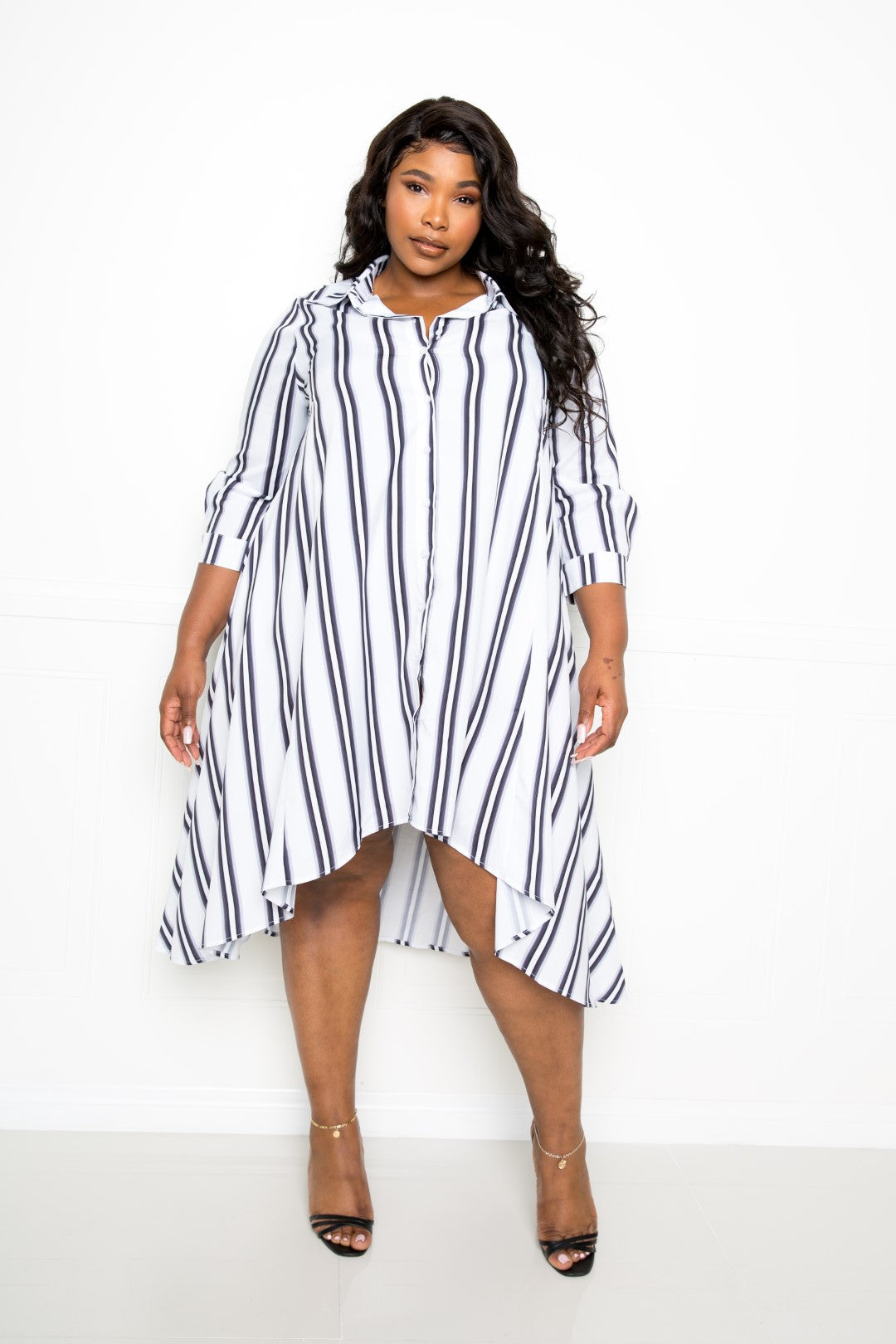 Plus Size Stripe Shirt Dress β Stylish & Comfortable β menβs fashion, stylish and versatile