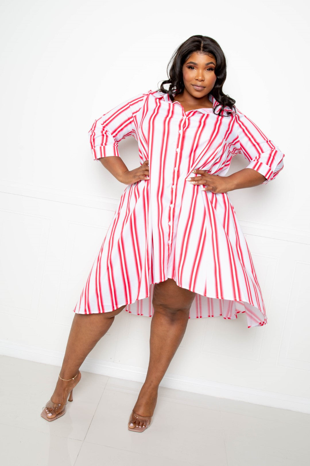 Plus Size Stripe Shirt Dress β Stylish & Comfortable β menβs fashion, stylish and versatile