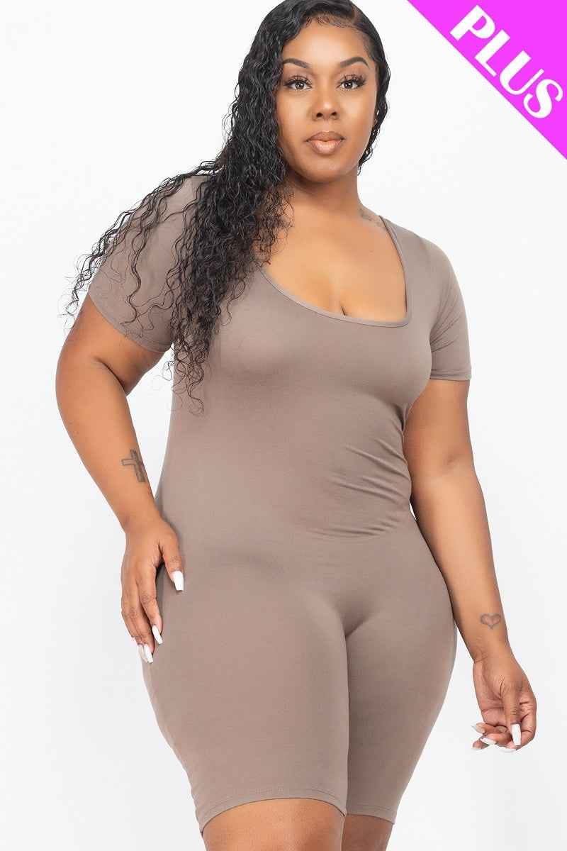 Plus Size Short Sleeve Bodycon Romper β Stylish & Comfortable β menβs fashion, stylish and versatile