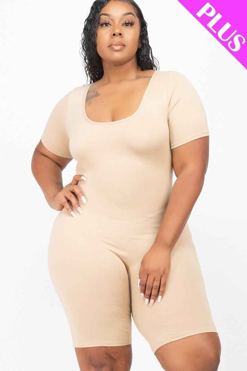 Plus Size Short Sleeve Bodycon Romper β Stylish & Comfortable β menβs fashion, stylish and versatile