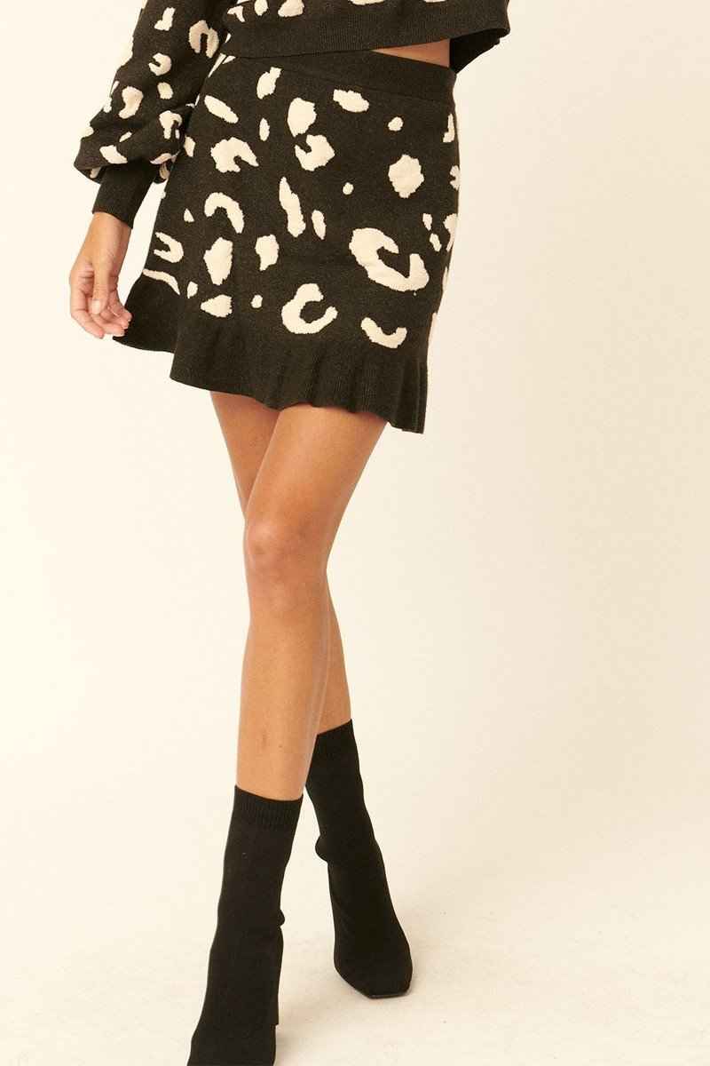 Sale - A Leopard-print Knit Mini Skirt – On Sale Now