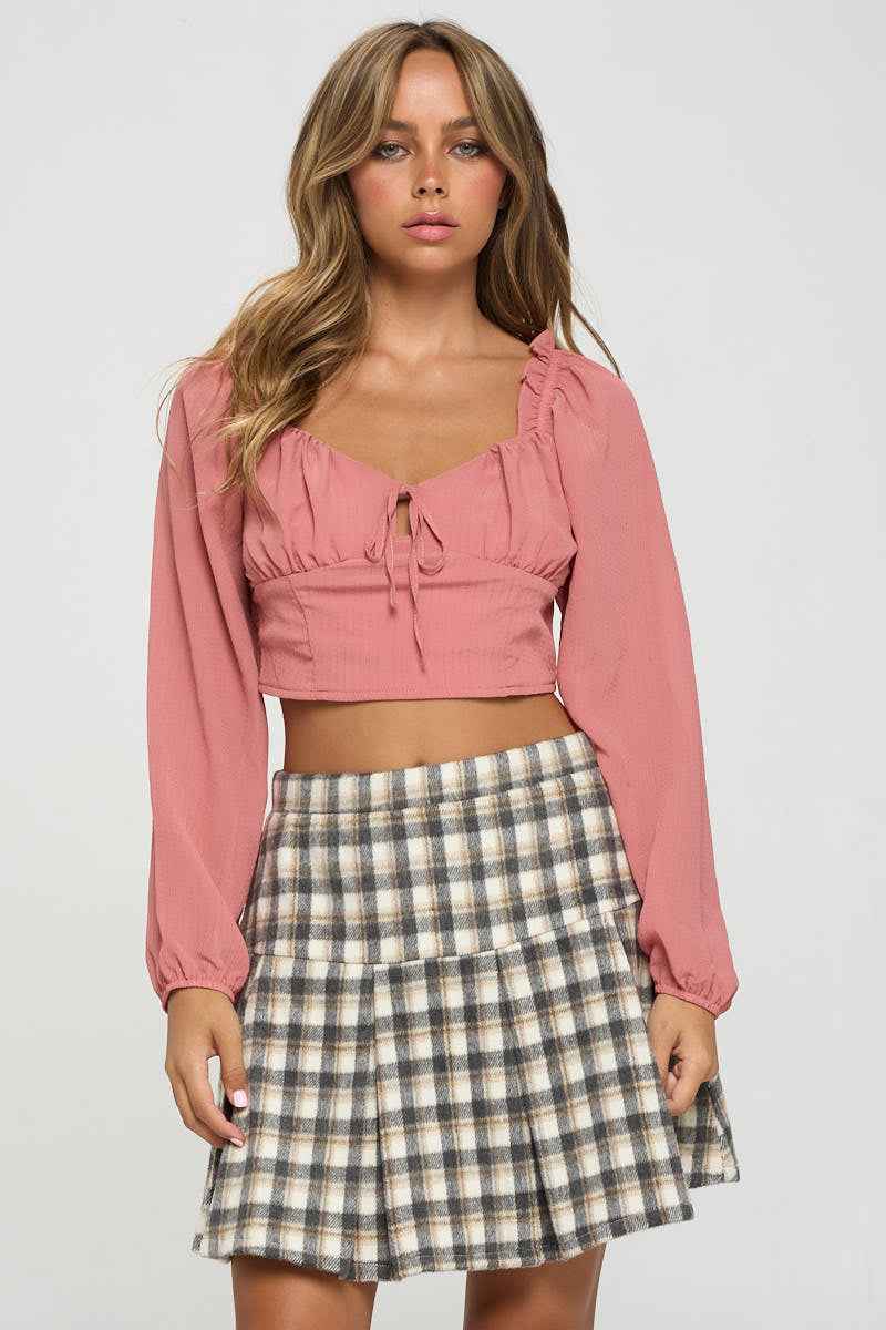 Sale - Smocked Long Sleeves Crop Top – On Sale Now