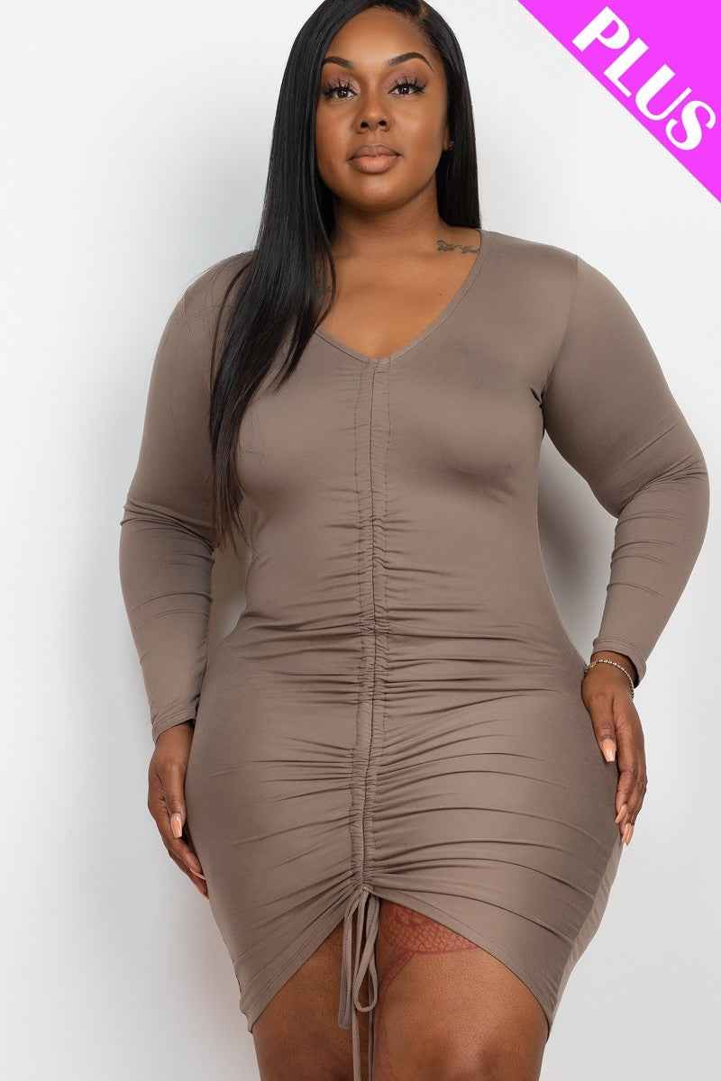 Plus Size Drawstring Ruched Front โ Stylish & Comfortable โ menโs fashion, stylish and versatile