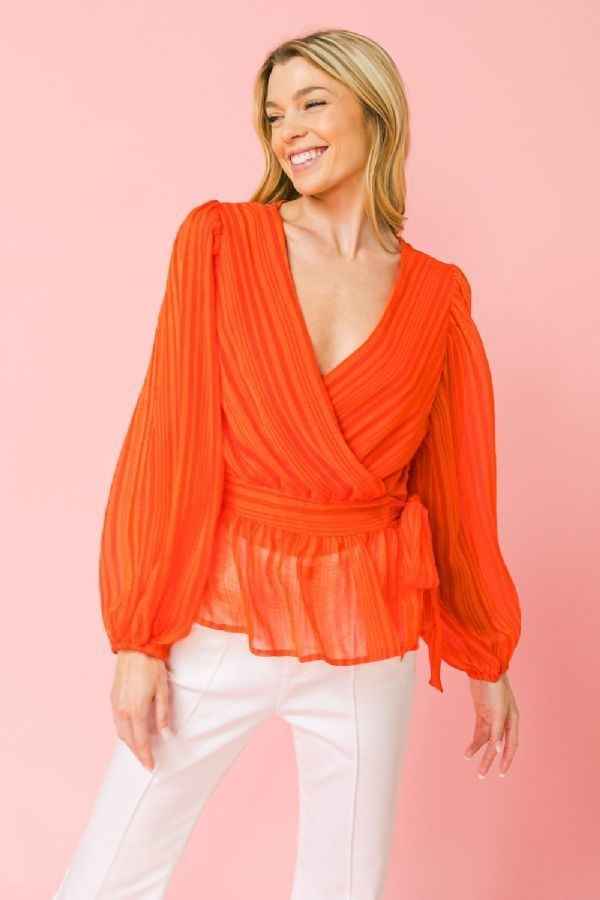 Sale - Surplice Neckline Woven Top – On Sale Now