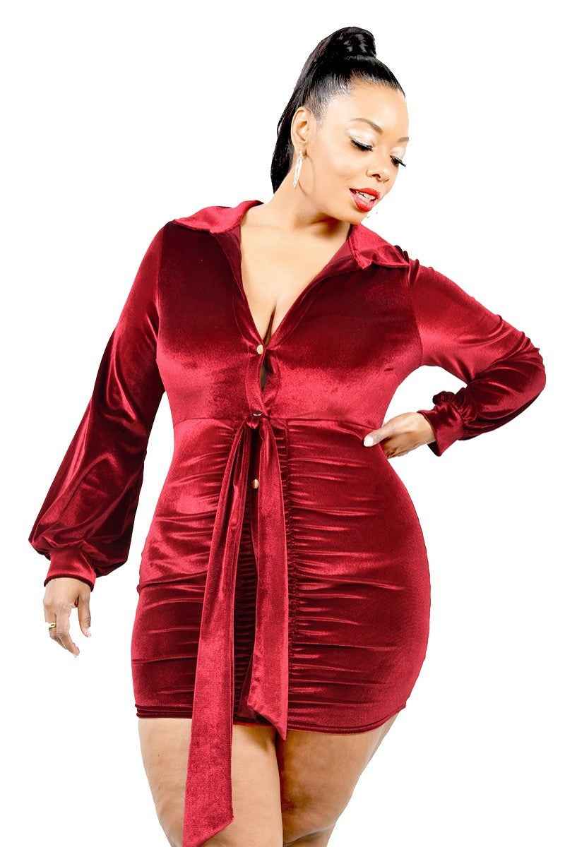 Plus Size Plus Velvet Bishop Sleeve Mini Dress β Stylish & Comfortable β menβs fashion, stylish and versatile
