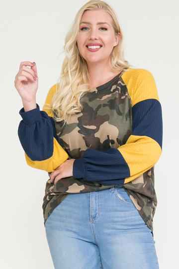 Plus Size Raglan Sleeve Color Block Top β Stylish & Comfortable β menβs fashion, stylish and versatile