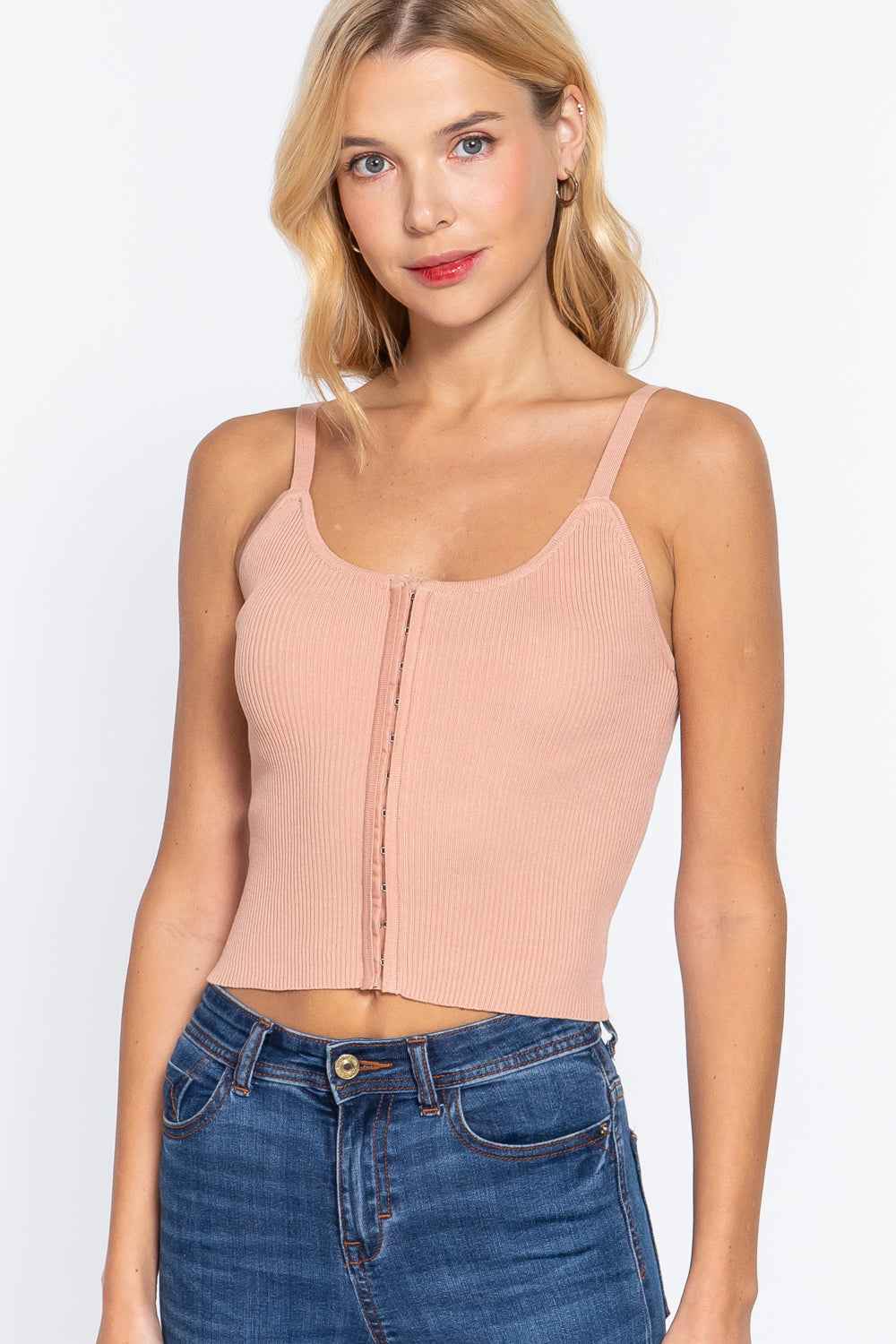 Sale - Front Closure With Hooks Sweater Cami Top – On Sale Now