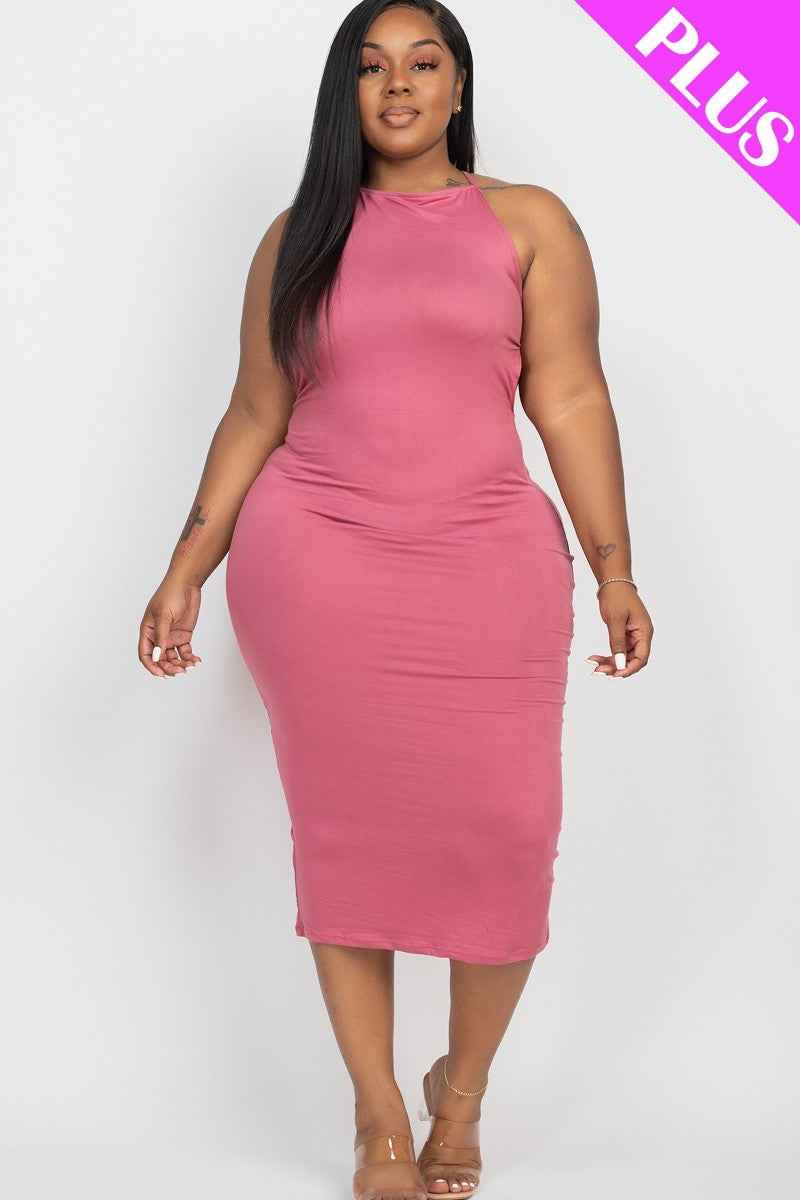 Plus Size Plus Open Back Criscross Maxi Fashion Dress β Stylish & Comfortable β menβs fashion, stylish and versatile