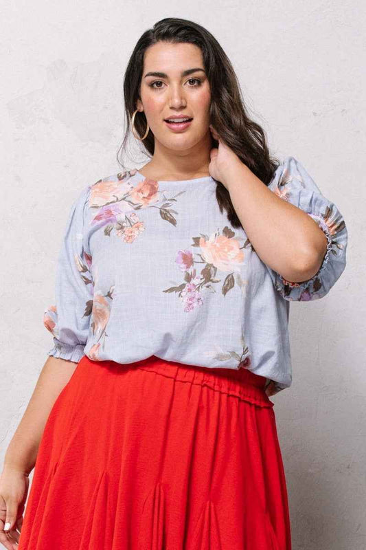 Plus Size Floral Printed Woven Blouse – Stylish & Comfortable – men’s fashion, stylish and versatile