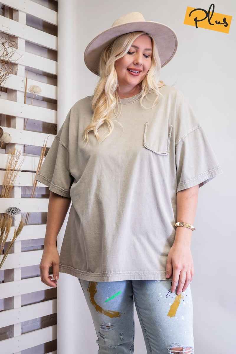 Plus Size Mineral Washed Cotton Jersey Boxy Tunic β Stylish & Comfortable β menβs fashion, stylish and versatile