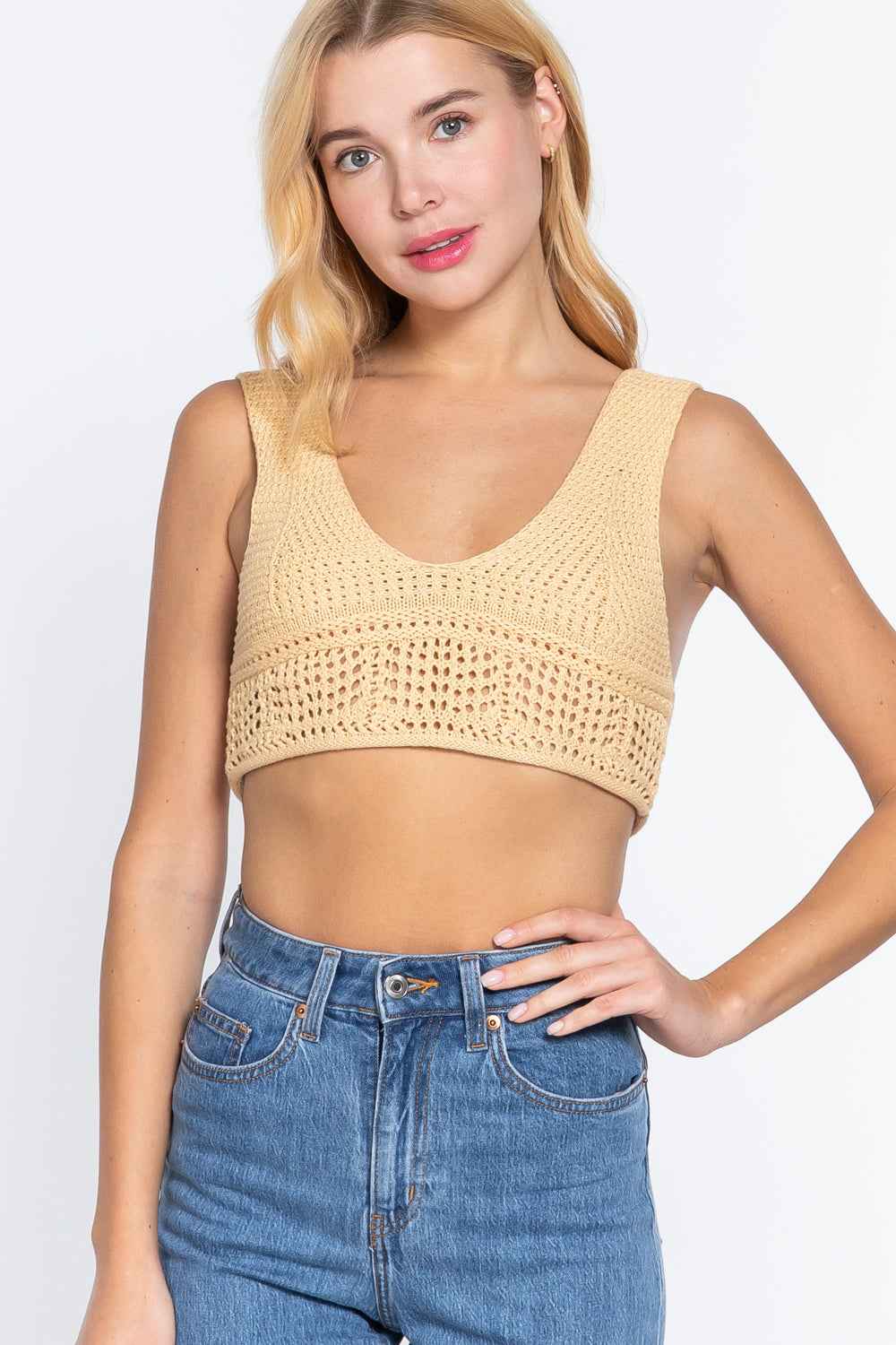 Sale - Textured Crop Sweater Tank Top – On Sale Now
