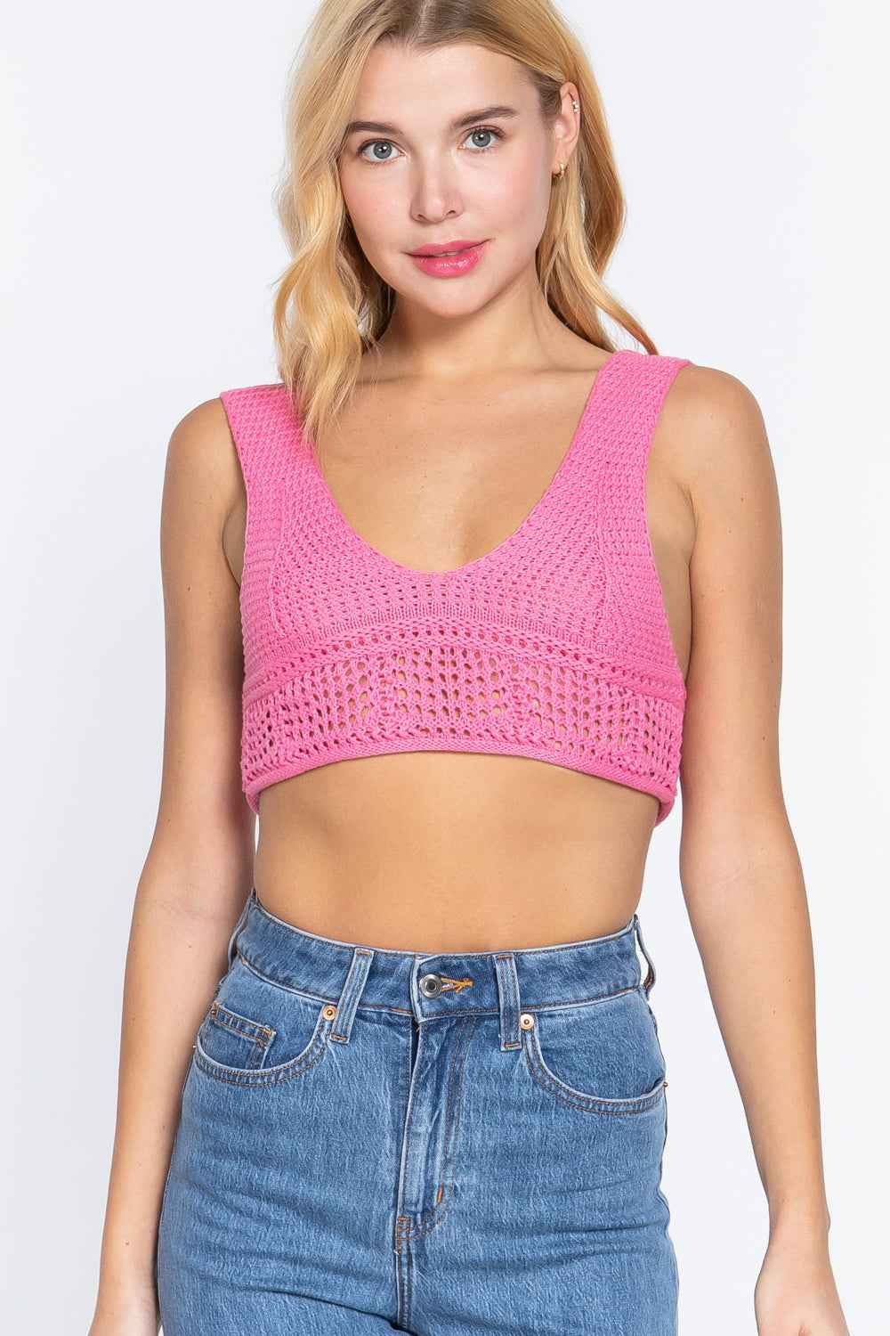 Sale - Textured Crop Sweater Tank Top – On Sale Now
