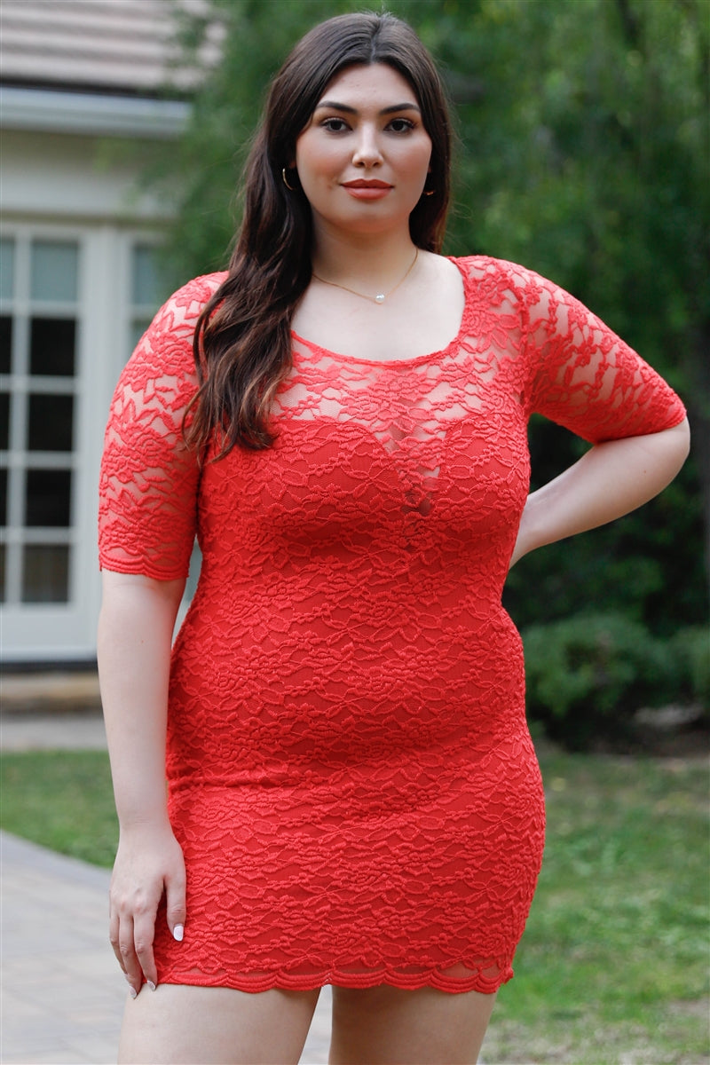 Plus Size Plus Lace Mini Dress – Stylish & Comfortable – men’s fashion, stylish and versatile