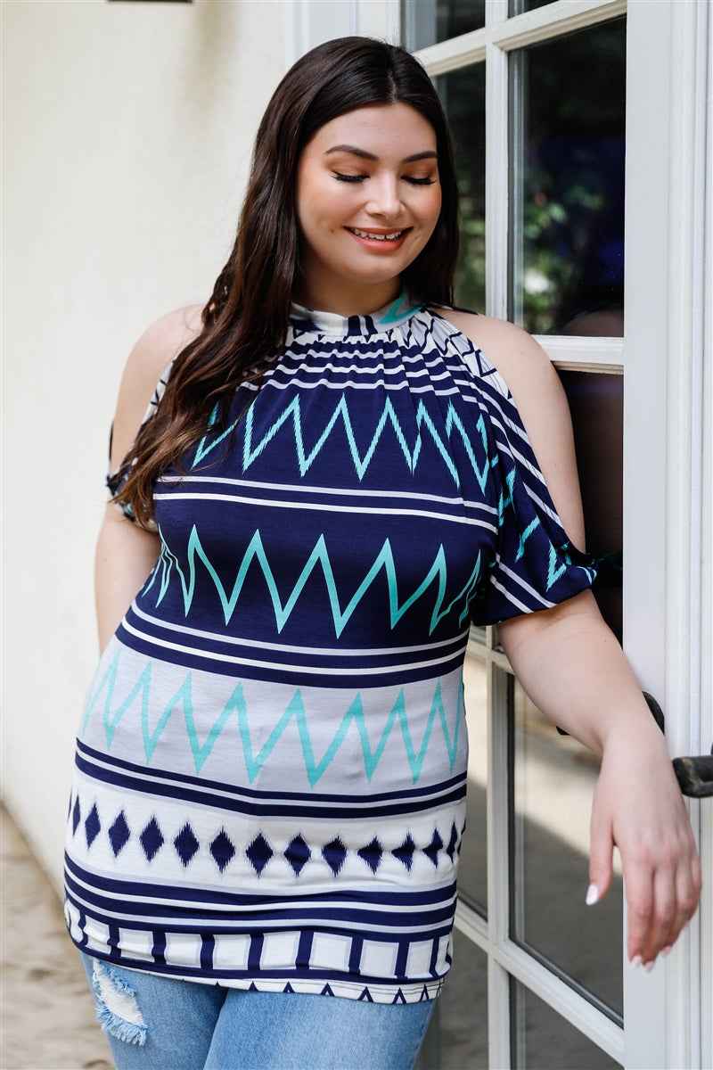 Plus Size Plus Polka Dot Cold Shoulder Short Sleeve Back Self-tie Top β Stylish & Comfortable β menβs fashion, stylish and versatile