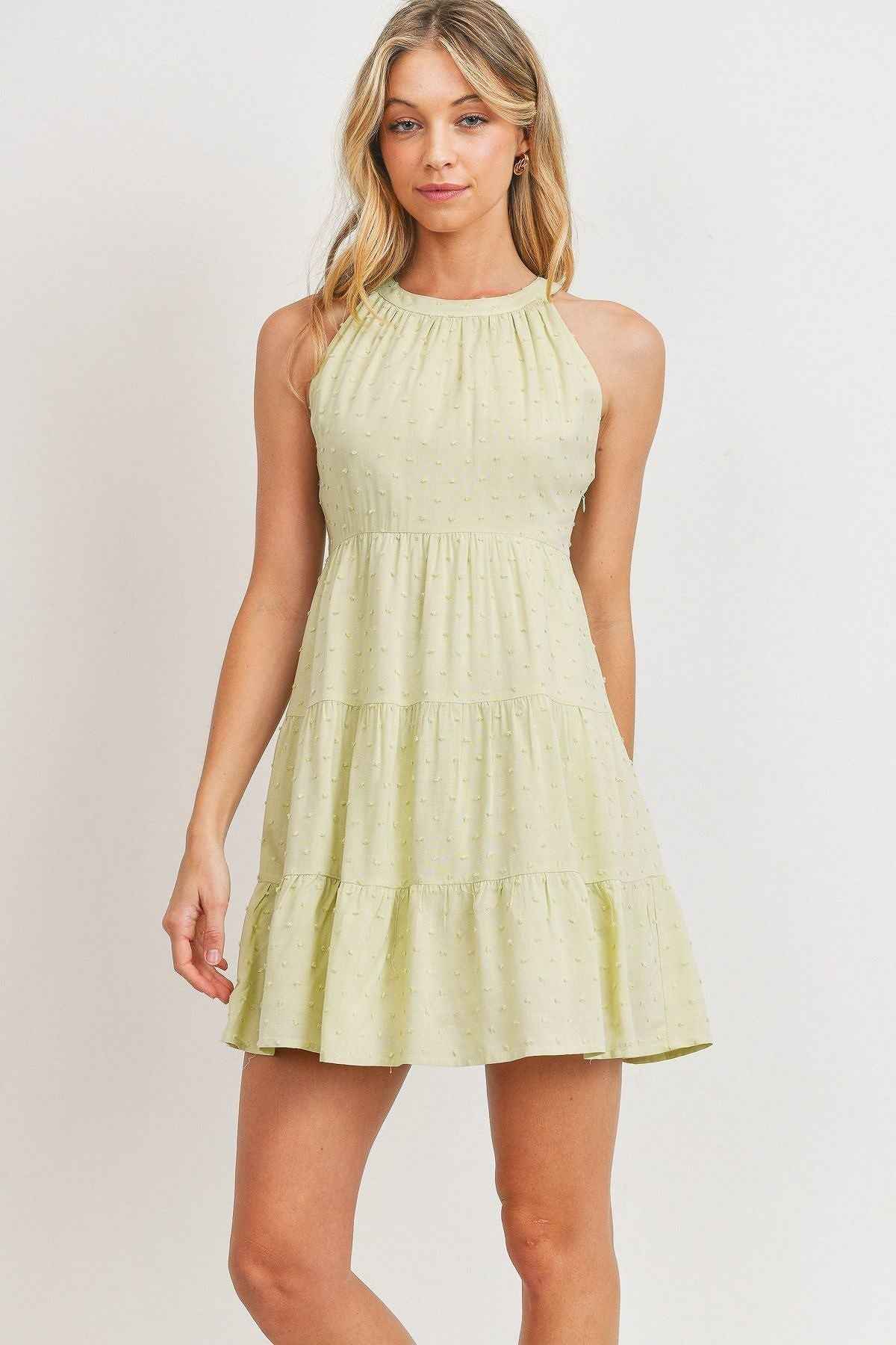 Sale - Roundneck Sleeveless Dotted Swiss Dress – On Sale Now