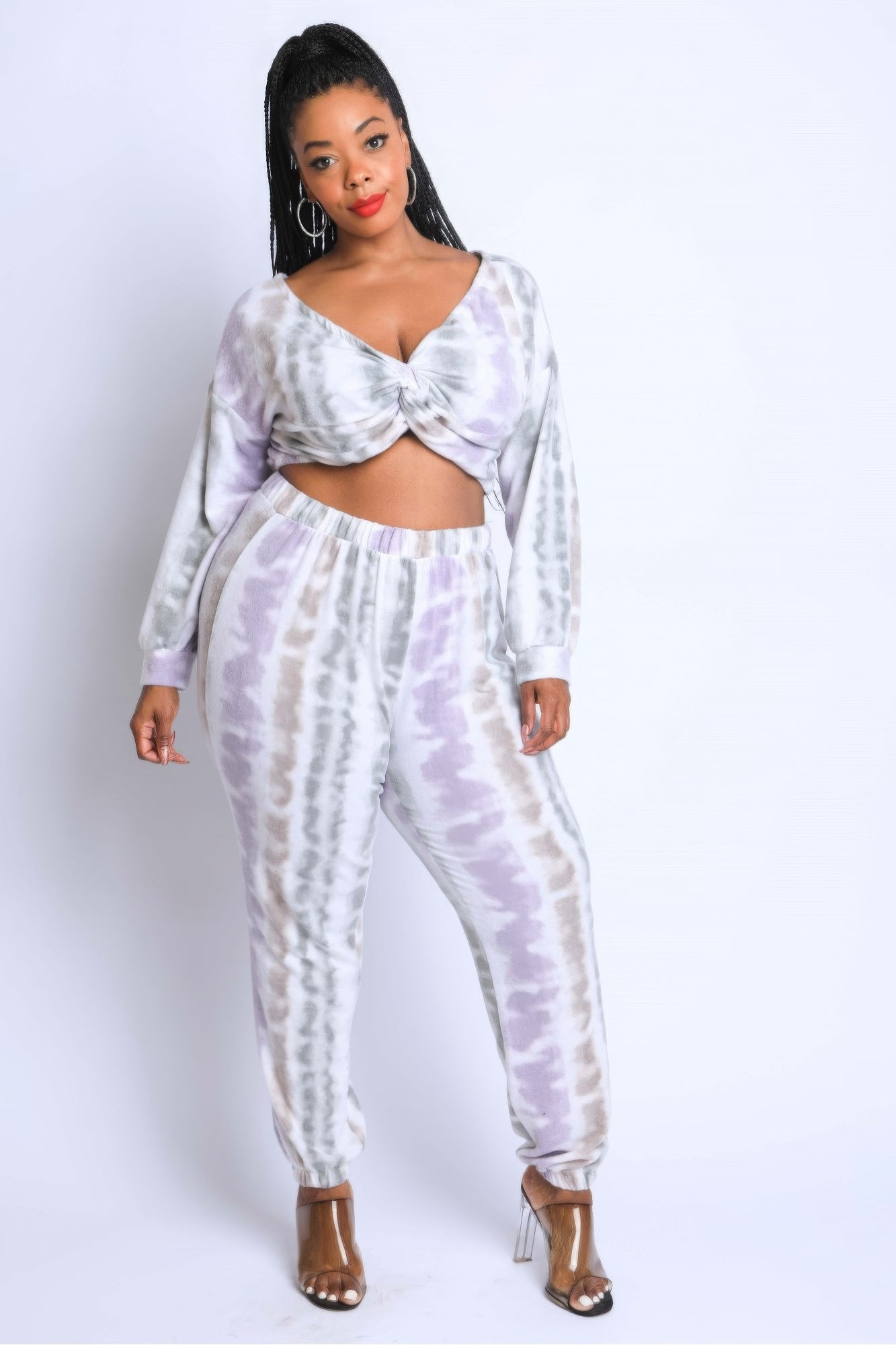 Plus Size Tie Die Off Shoulder Set β Stylish & Comfortable β menβs fashion, stylish and versatile