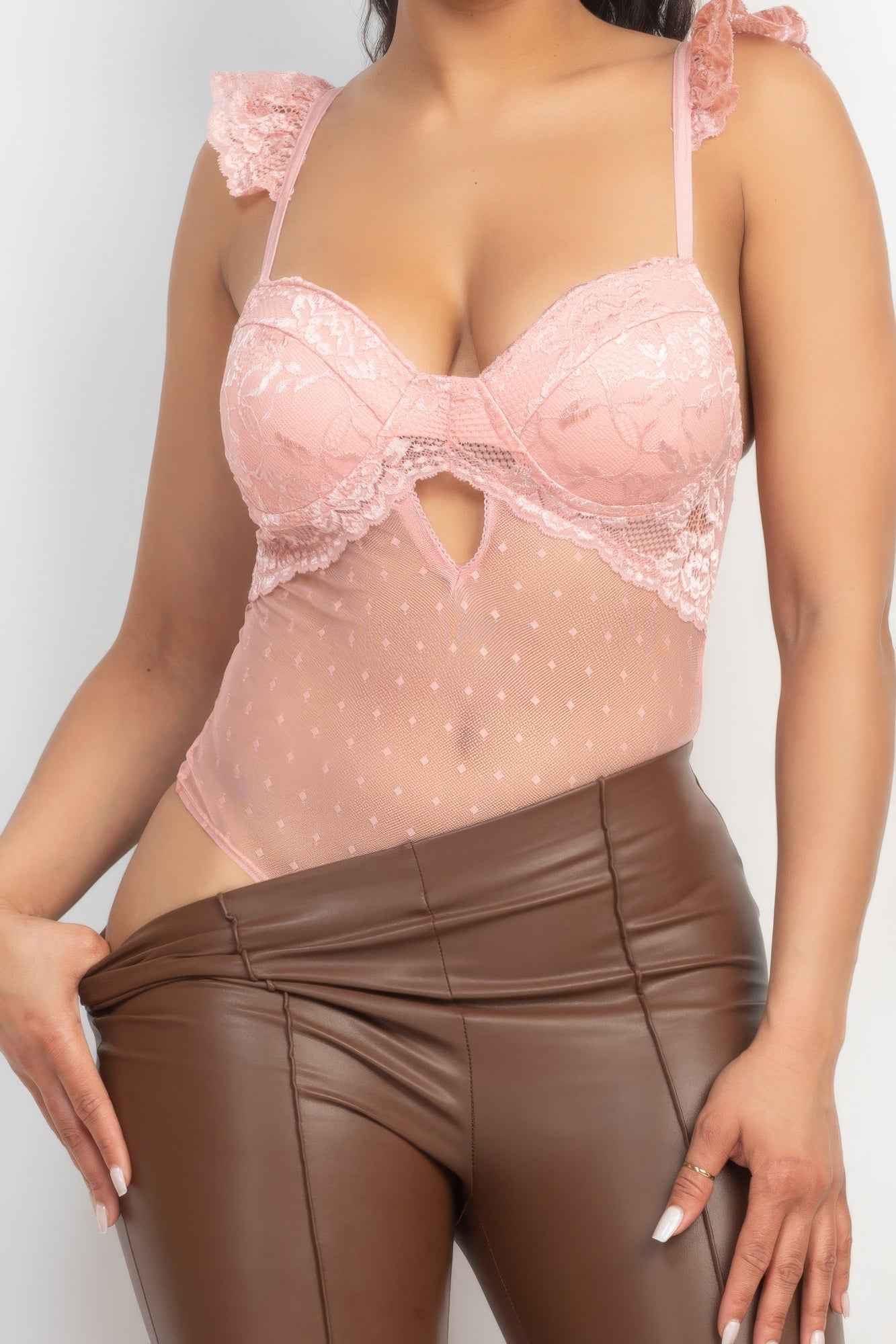 Sale - Sweetheart Cut-out Cami Ruffled Bodysuit – On Sale Now