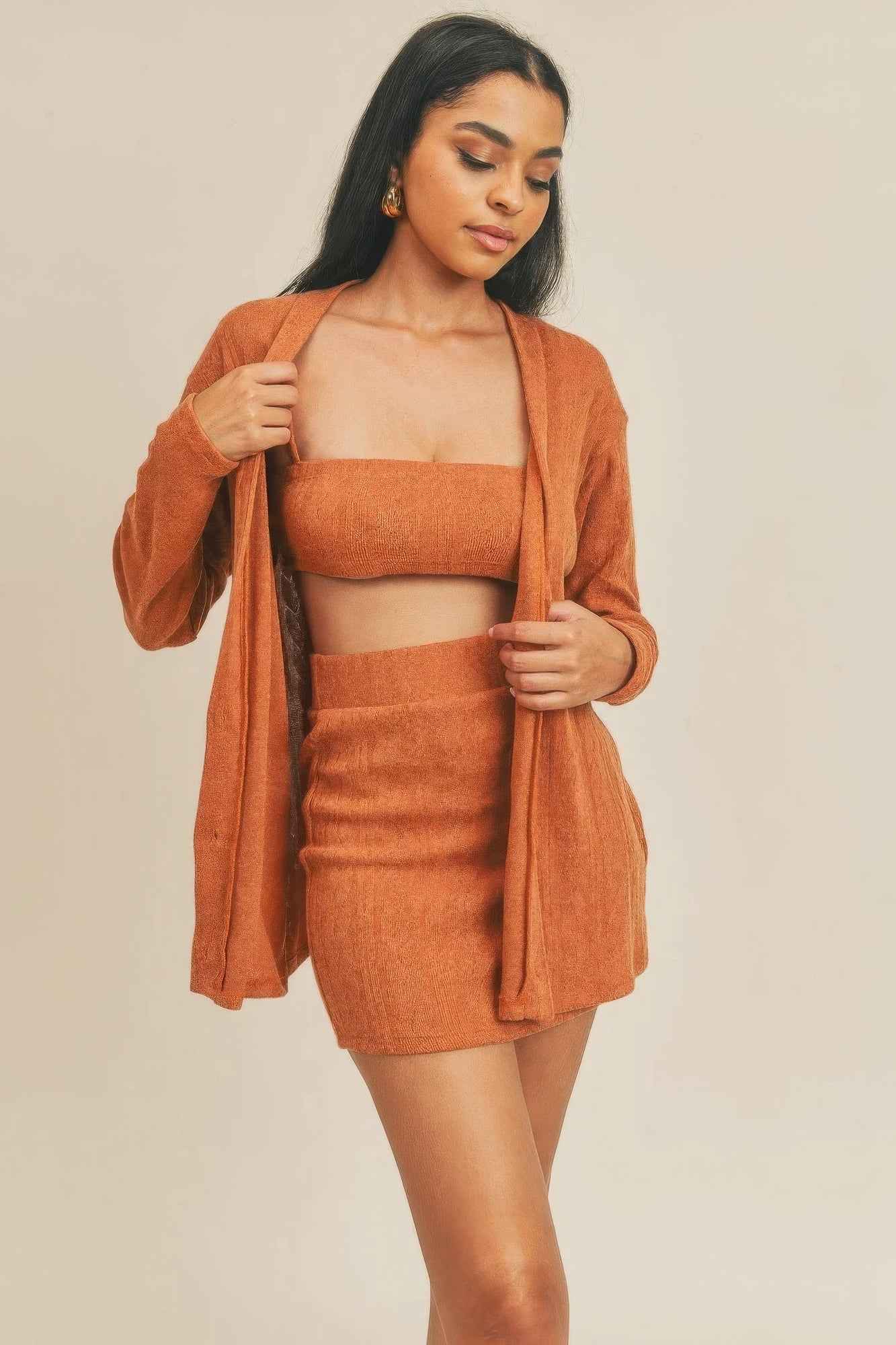 Sale - Cardigan Solid Color 3 Piece Set – On Sale Now