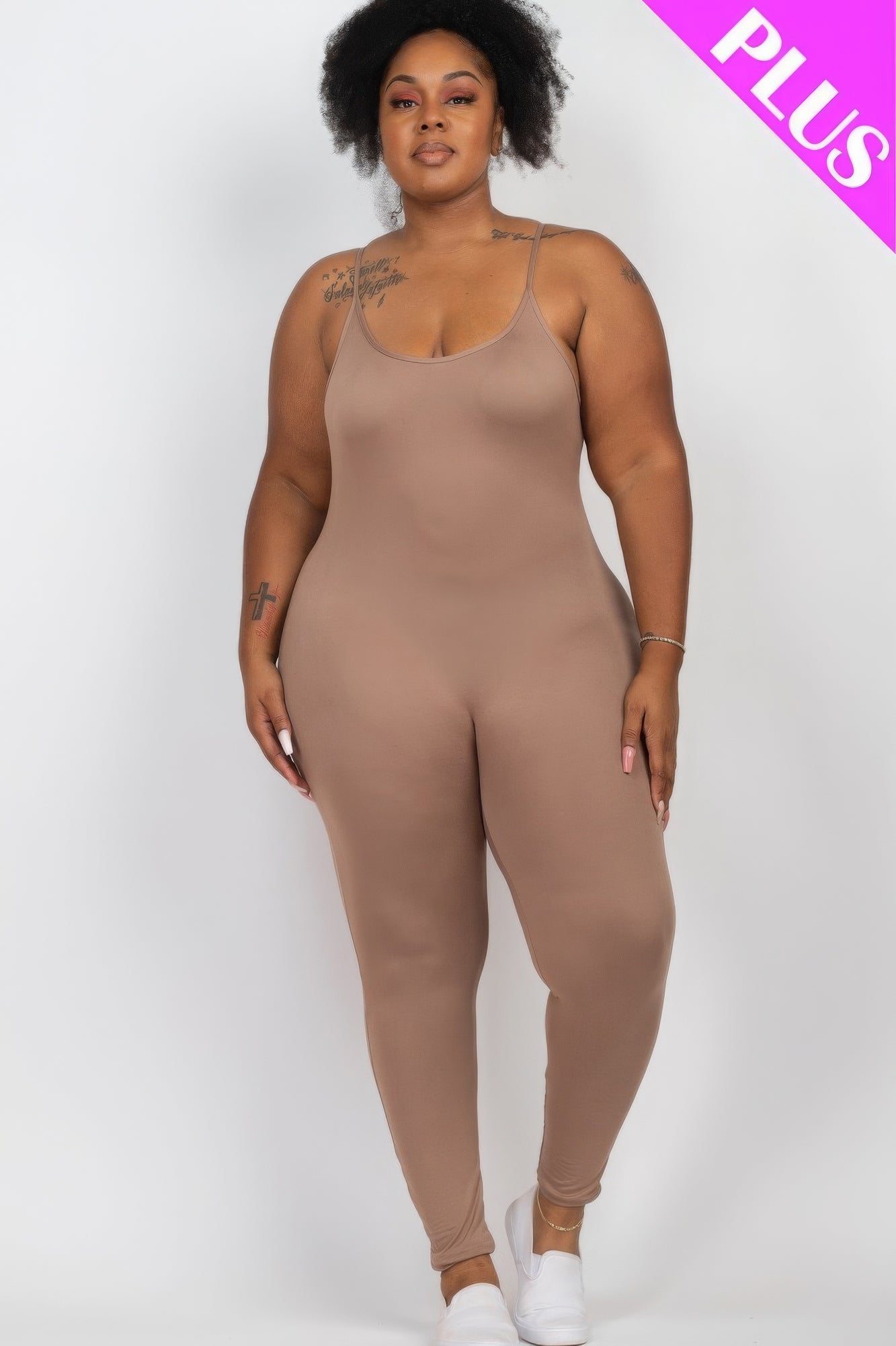 Plus Size Solid Bodycon Cami Jumpsuit β Stylish & Comfortable β menβs fashion, stylish and versatile