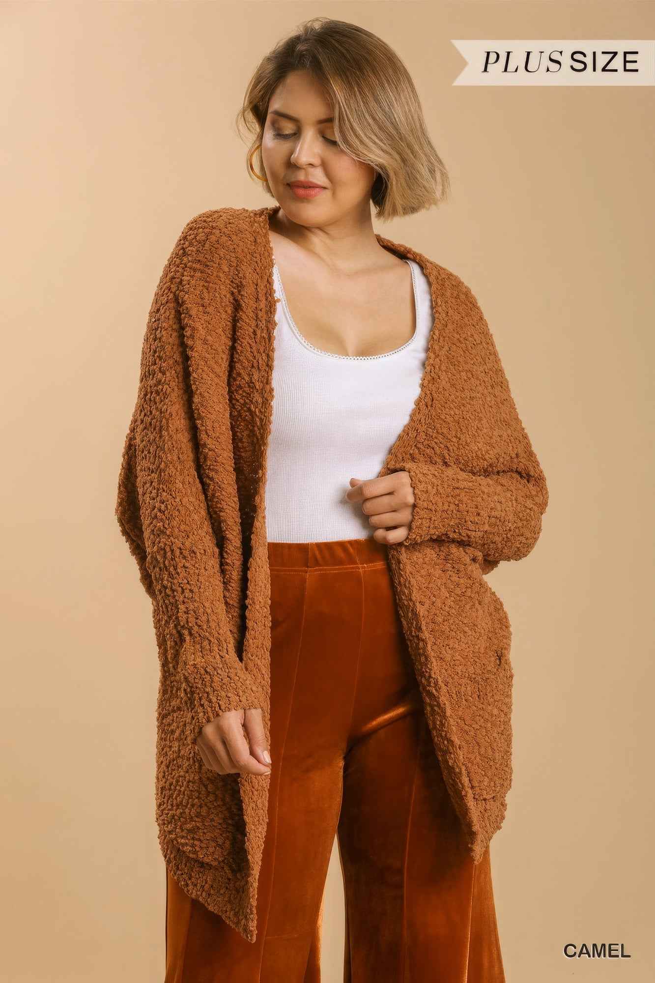 Plus Size Open Front Oversized Cardigan Sweater With Pockets β Stylish & Comfortable β menβs fashion, stylish and versatile