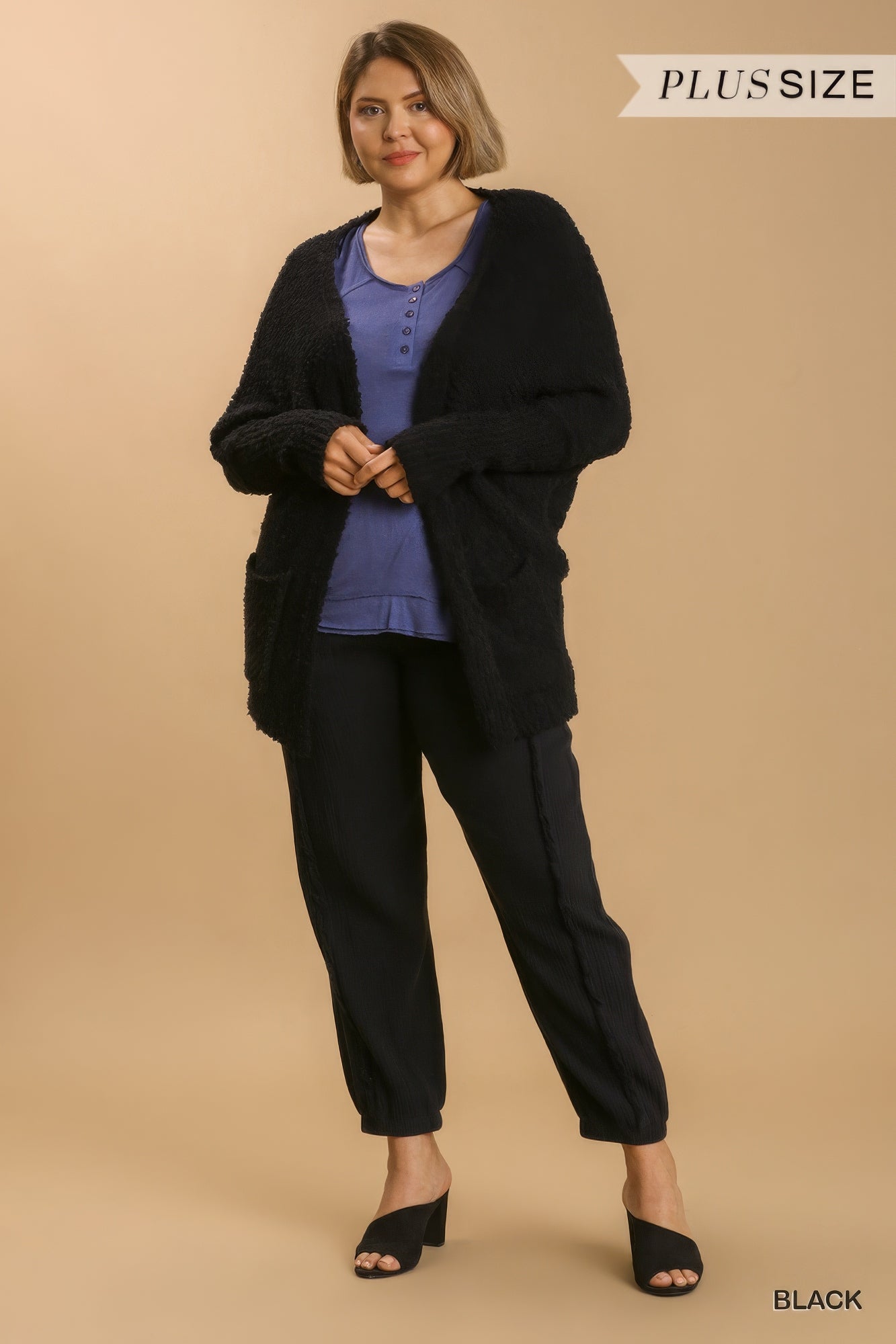 Plus Size Open Front Oversized Cardigan Sweater With Pockets β Stylish & Comfortable β menβs fashion, stylish and versatile