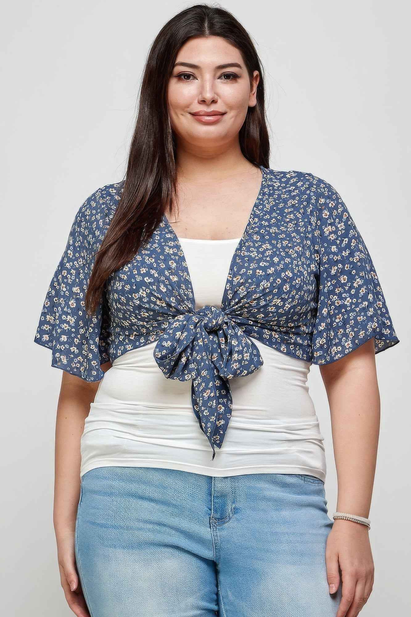 Plus Size Ditsy Floral Print Cropped Bolero Cardigan β Stylish & Comfortable β menβs fashion, stylish and versatile