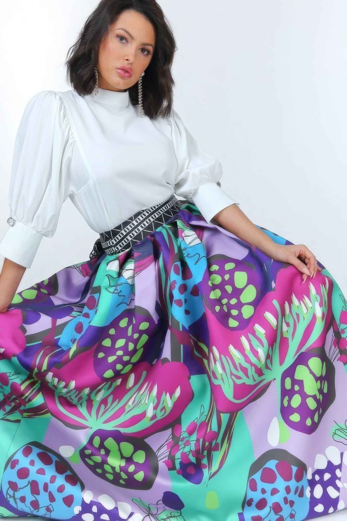 Sale - Puff Sleeve Blouse With Pearl Buttons – On Sale Now