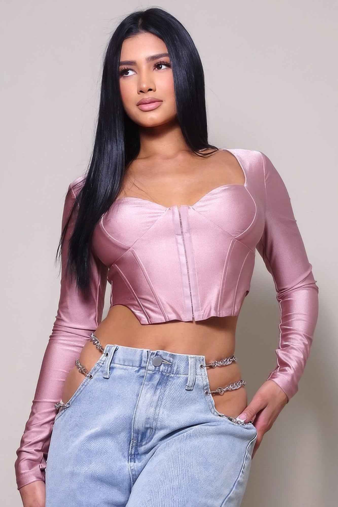 Sale - Long Sleeve Corset Top – On Sale Now
