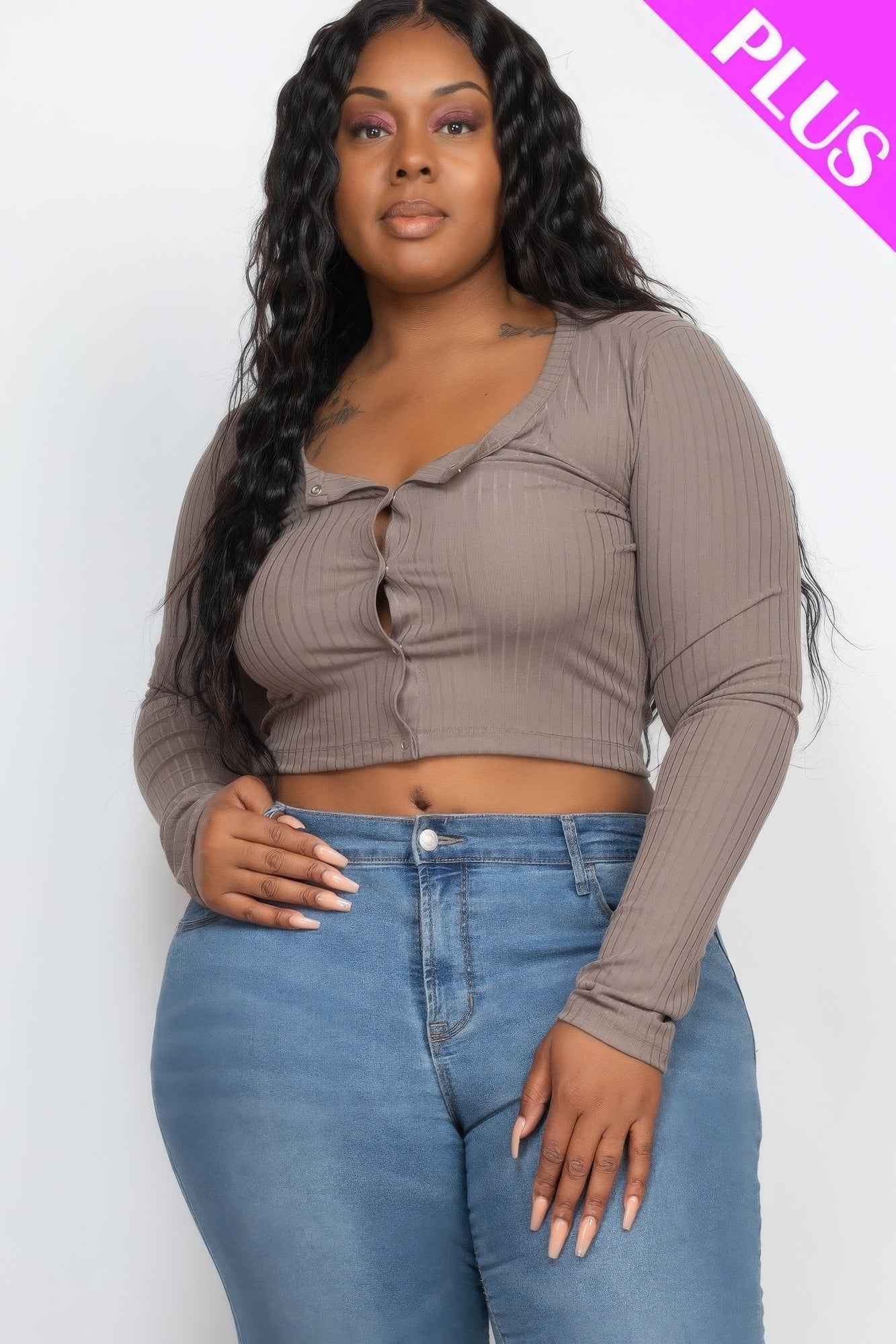 Plus Size Button Up Cropped Top β Stylish & Comfortable β menβs fashion, stylish and versatile