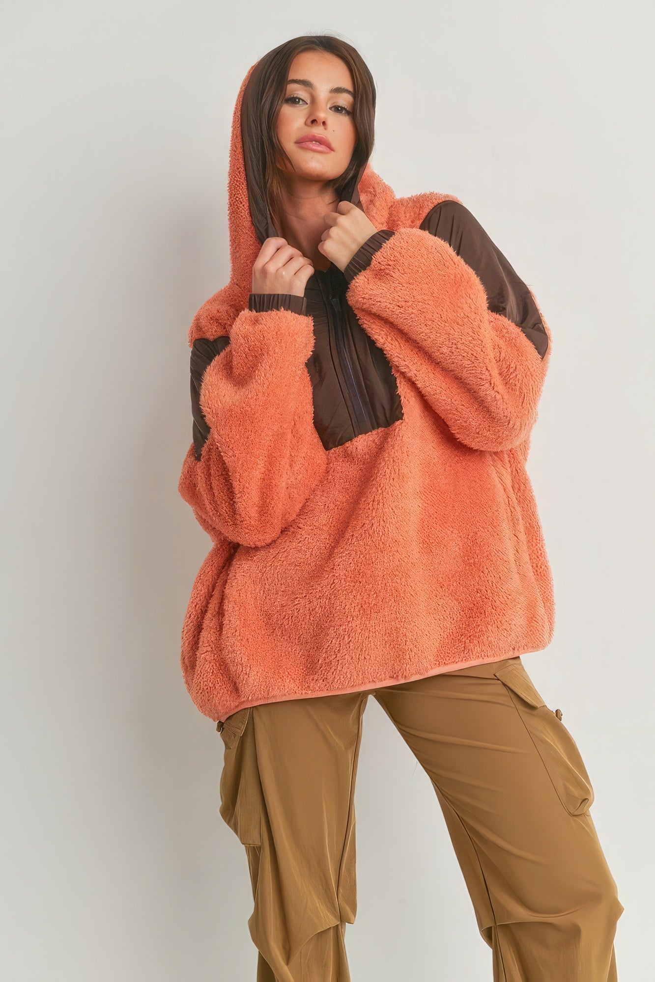 Sale - Two-toned Cozy Hooded Sweater – On Sale Now