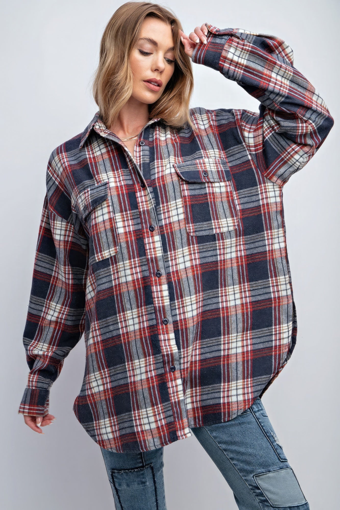 Sale - Washed Plaid Button Down Shirt – On Sale Now