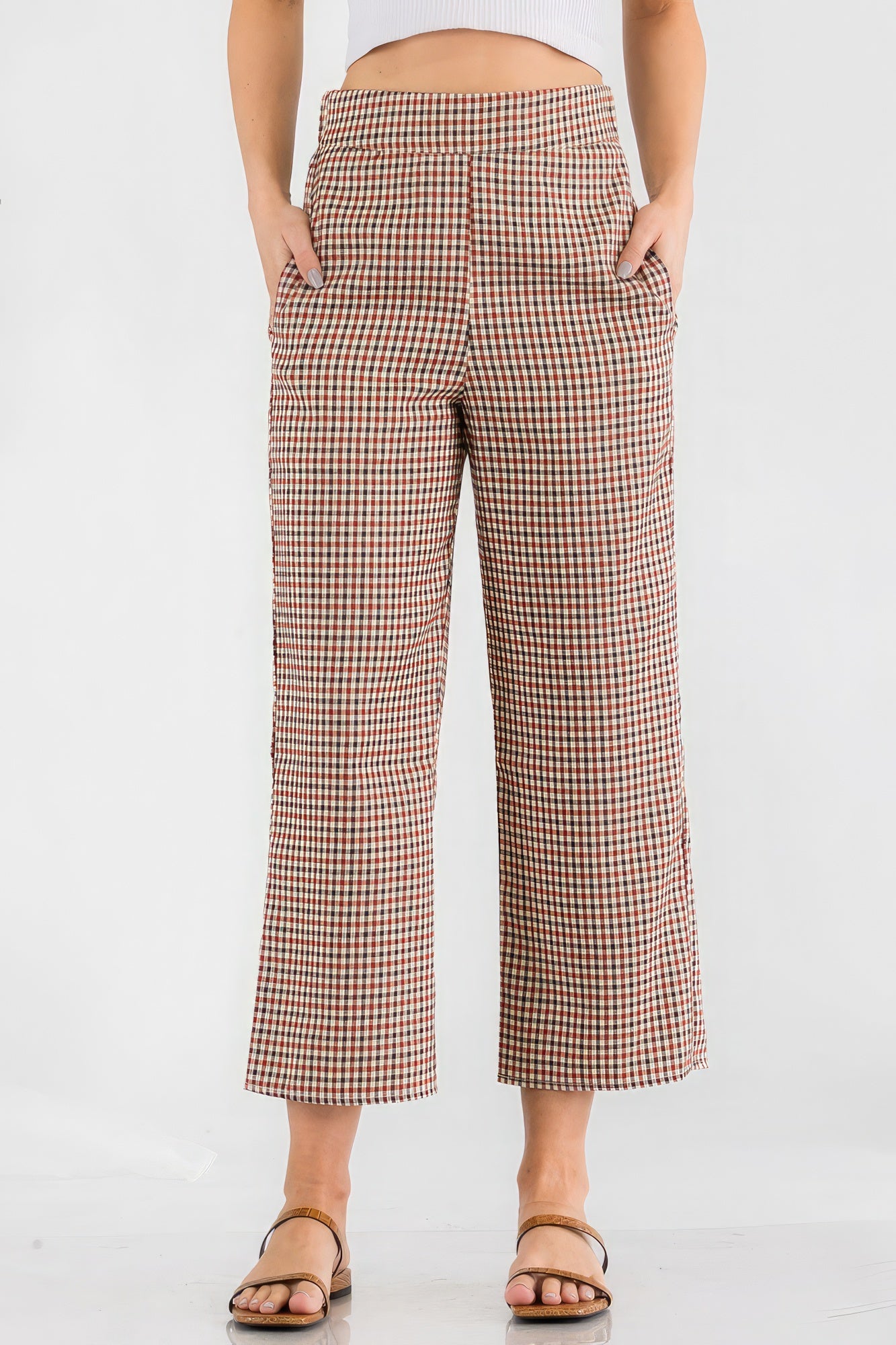 Chic High Waisted Pants – red, fashion, women style