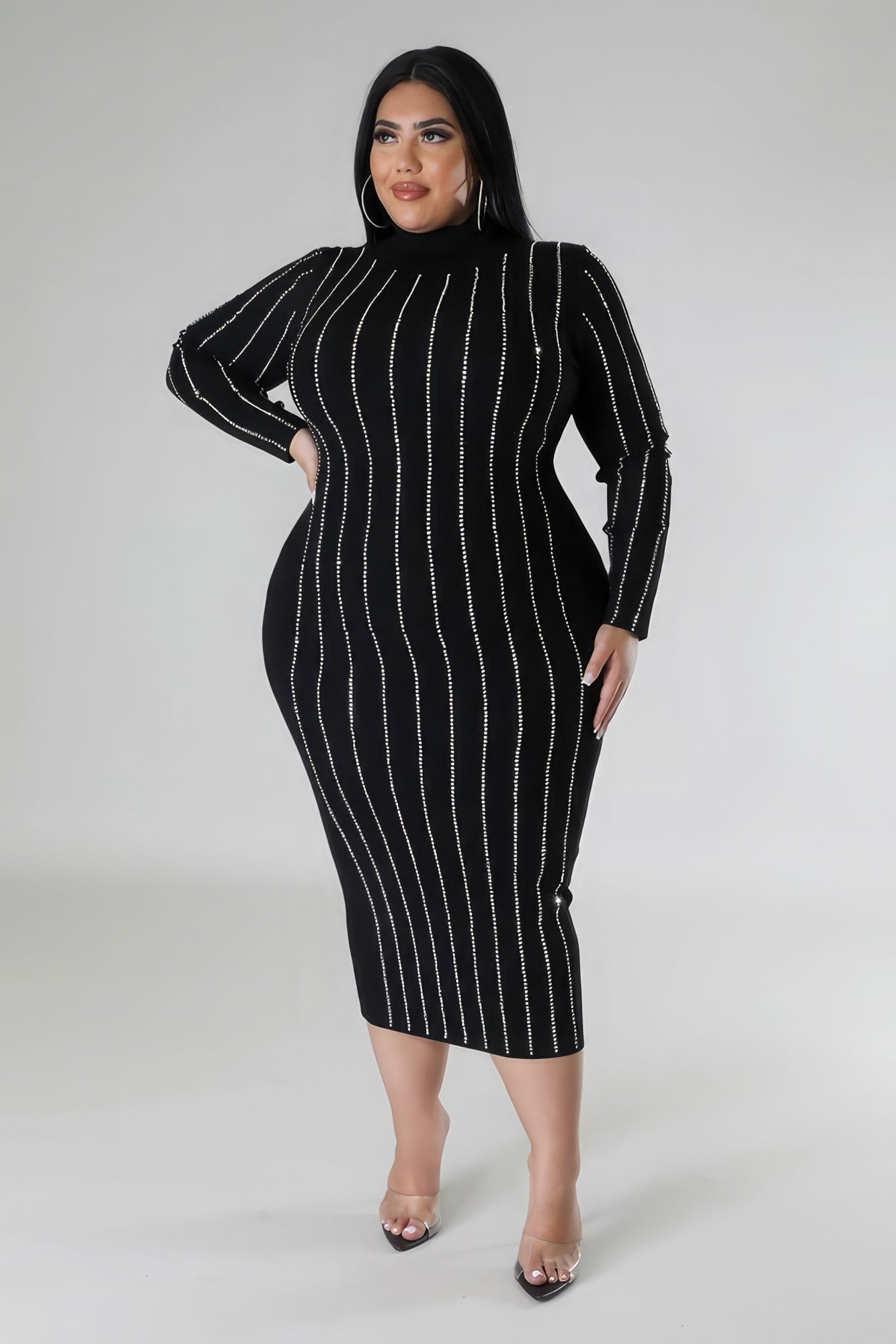 Plus Size Turtle Neck Stretch Dress β Stylish & Comfortable β menβs fashion, stylish and versatile