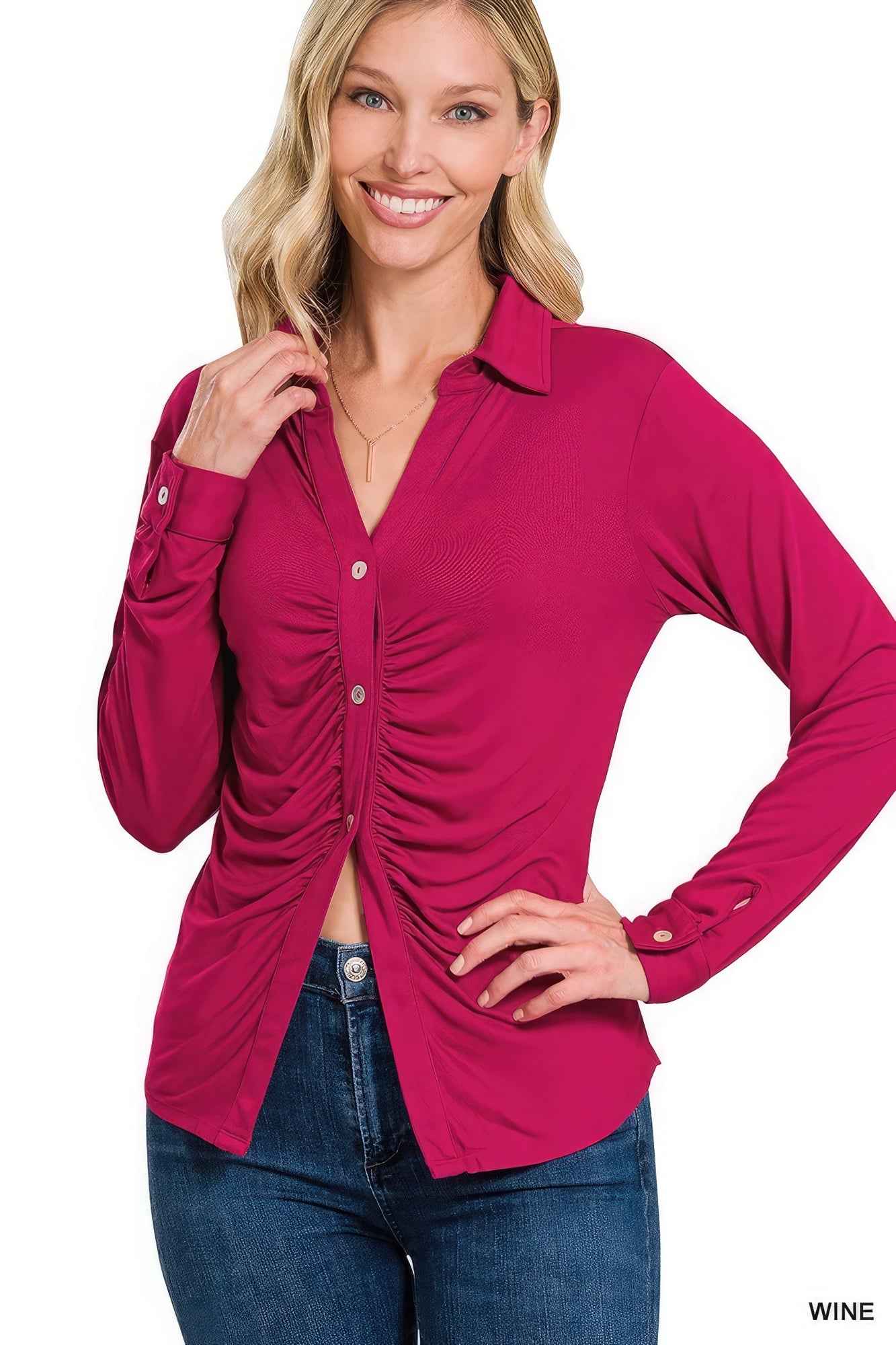 Sale - Stretchy Ruched Shirt – On Sale Now