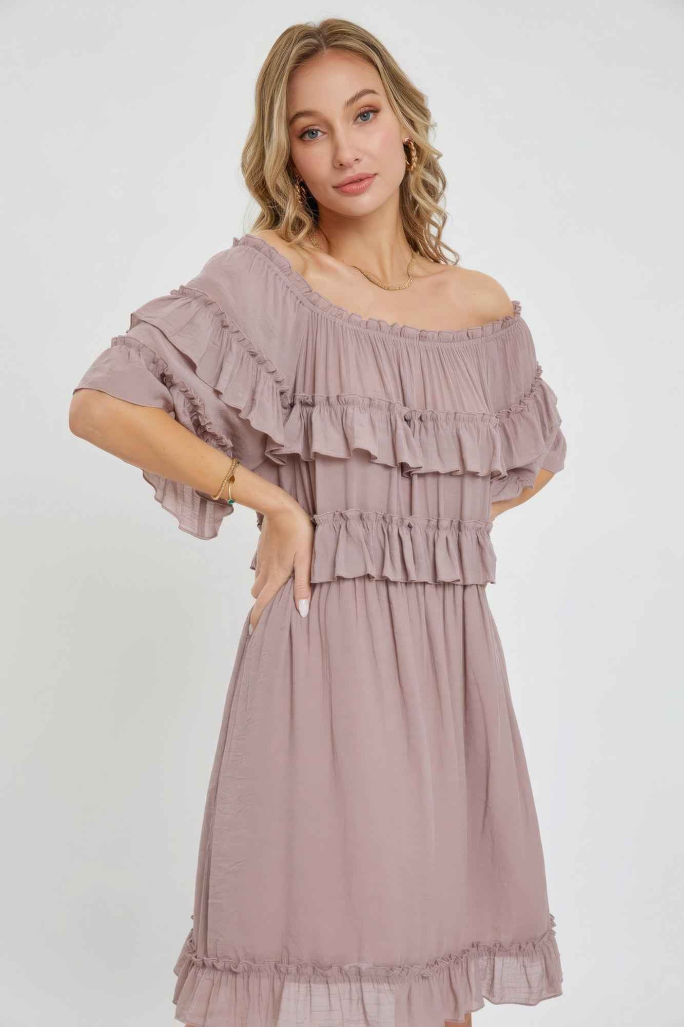 Sale - Off Shoulder Ruffle Dress – On Sale Now