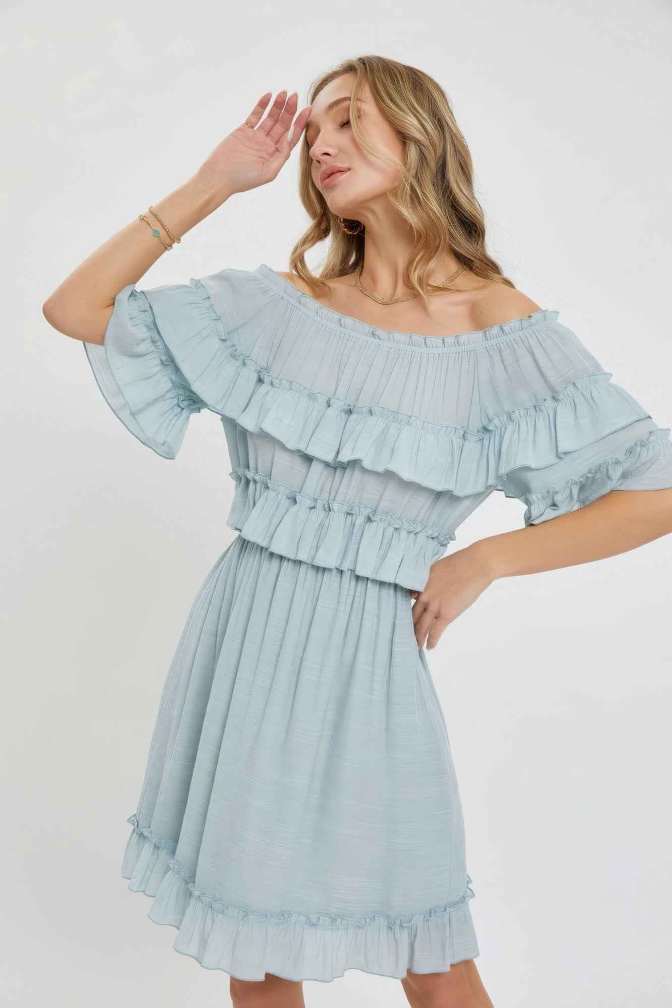 Sale - Off Shoulder Ruffle Dress – On Sale Now