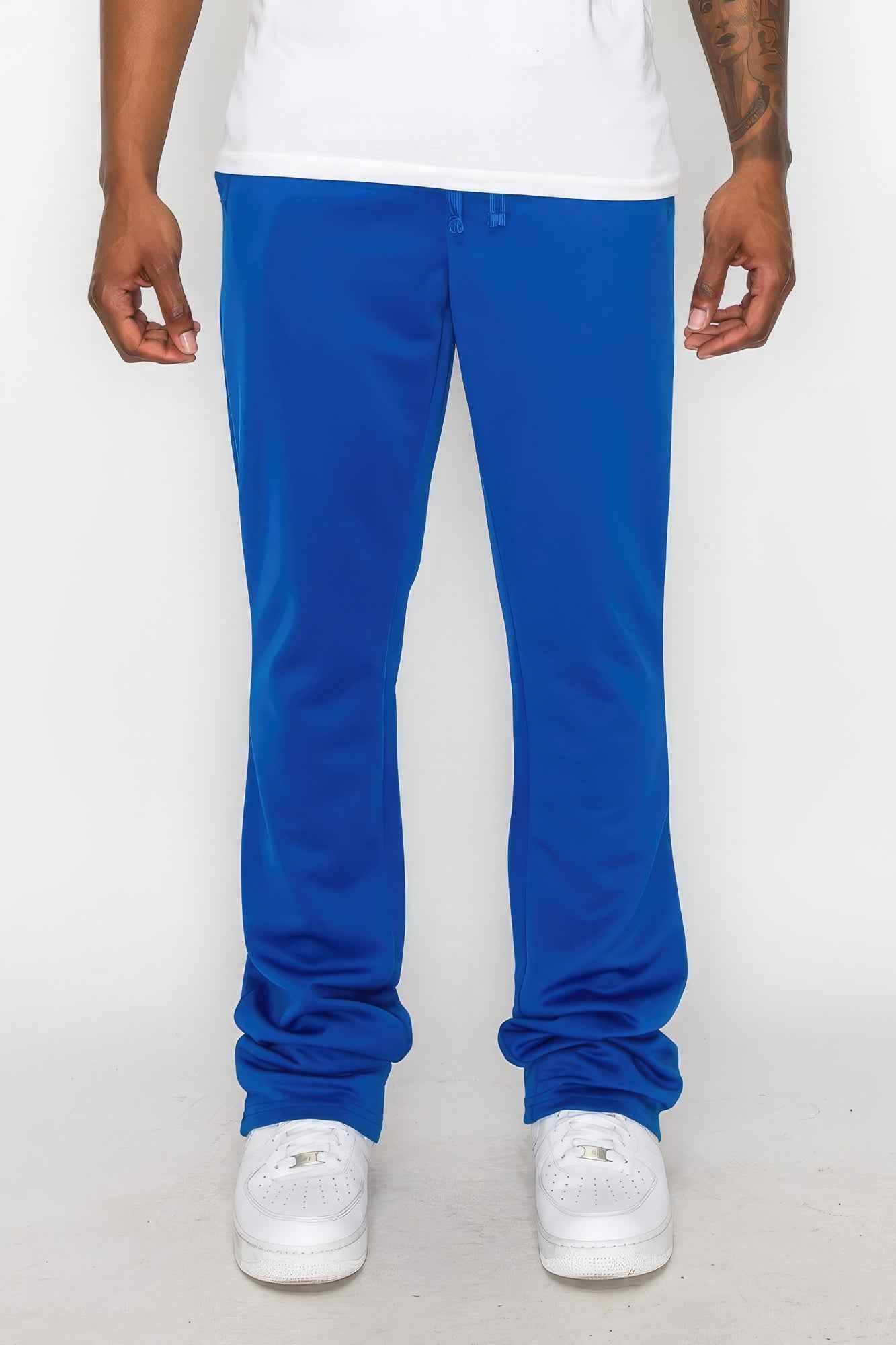 Solid Flare Stacked Track Pants β menβs fashion, stylish and versatile
