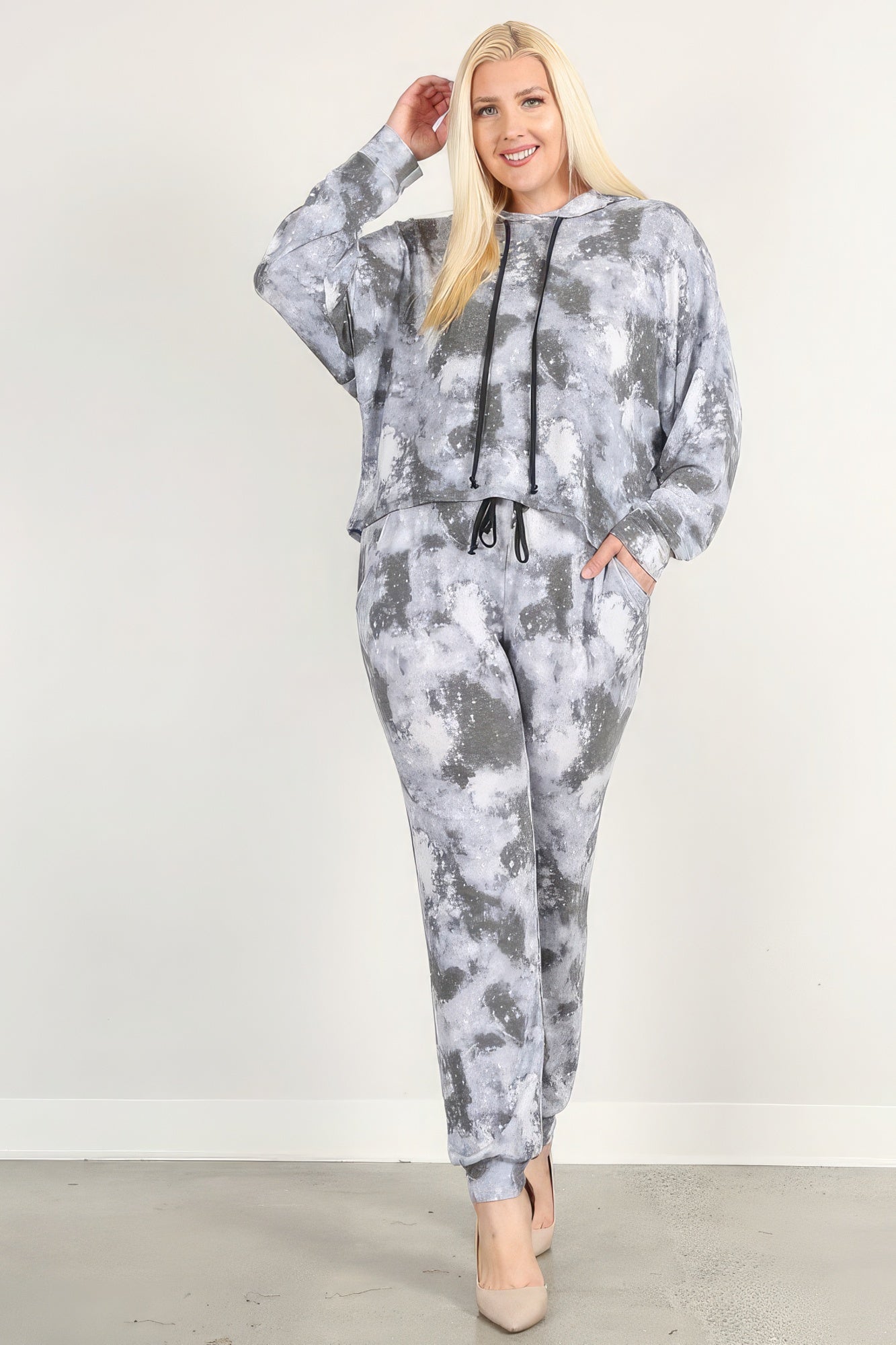 Plus Size Tie Dye Print Pullover Hoodie And Sweatpants – Stylish & Comfortable – men’s fashion, stylish and versatile