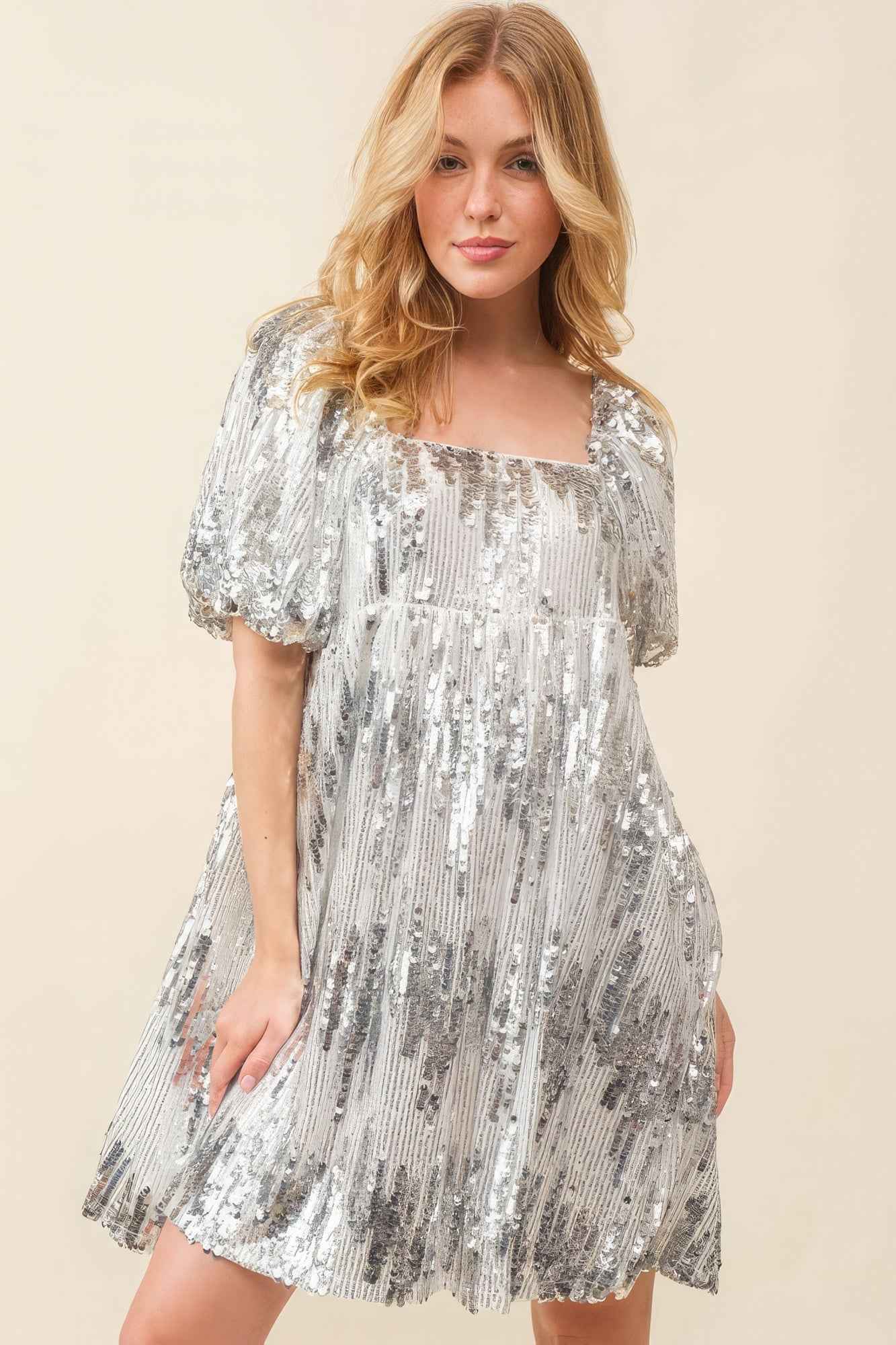 Sale - Sequin Babydoll Mini Dress – On Sale Now