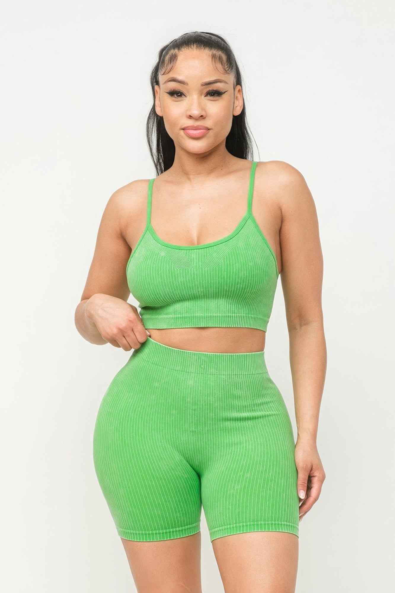 Sale - Washed Seamless Tank Top and Shorts Set – On Sale Now