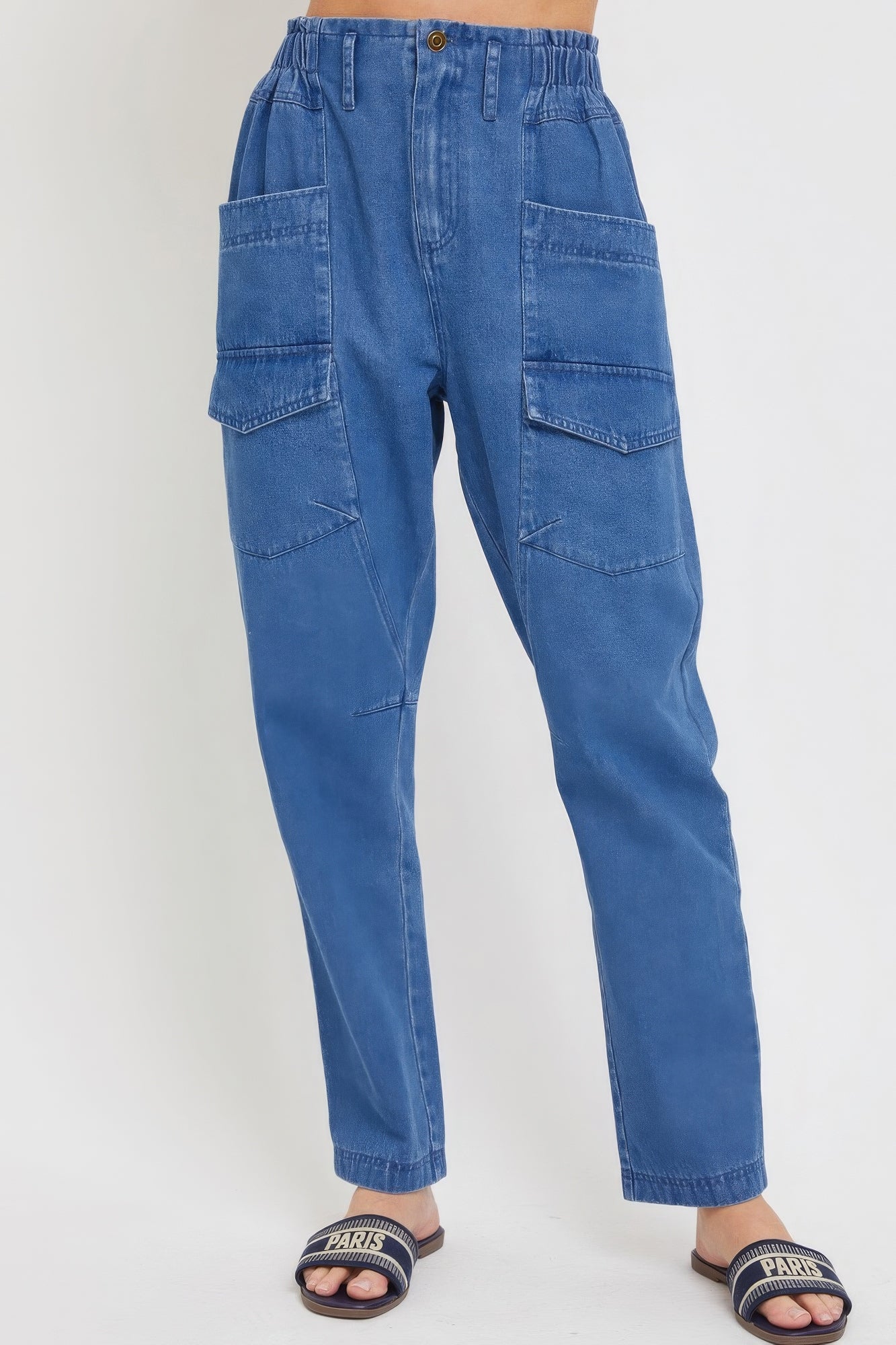 Denim Jogger Pants β blue, fashion, women style