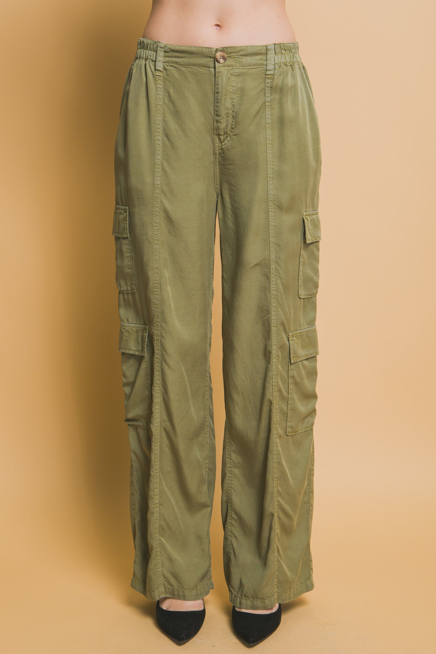 Full-length Tencel Pants With Cargo Pockets – multicolor, fashion, women style
