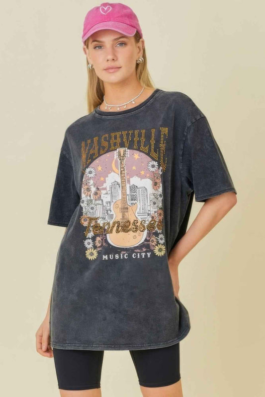 New Arrival – Washing Nashville Music City Graphic T-shirts – New Arrival Now Live