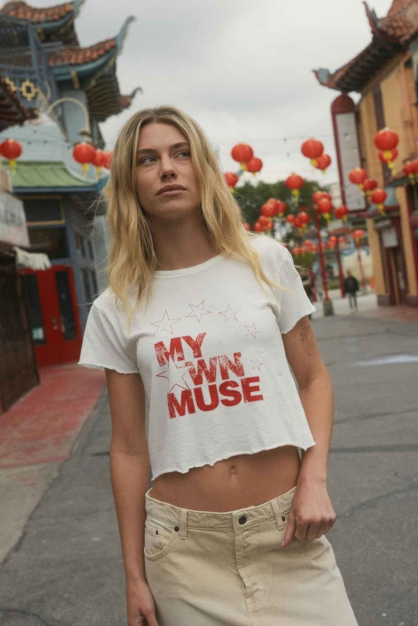 New Arrival – My Own Muse Vintage Wash Cropped Graphic Tee – New Arrival Now Live