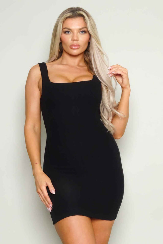 New Arrival – Sleeveless Square Neck Knit Mini Dress – New Arrival Now Live