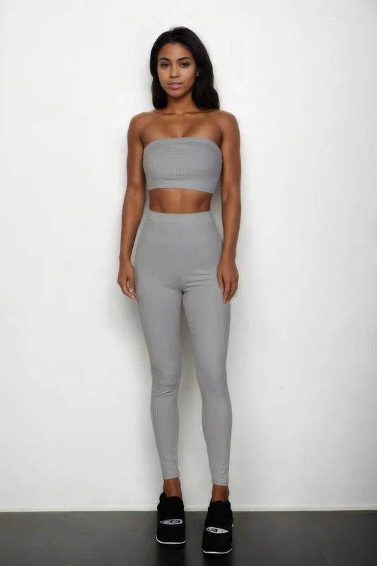 New Arrival – Ribbed Tube Top & Leggings Set – New Arrival Now Live